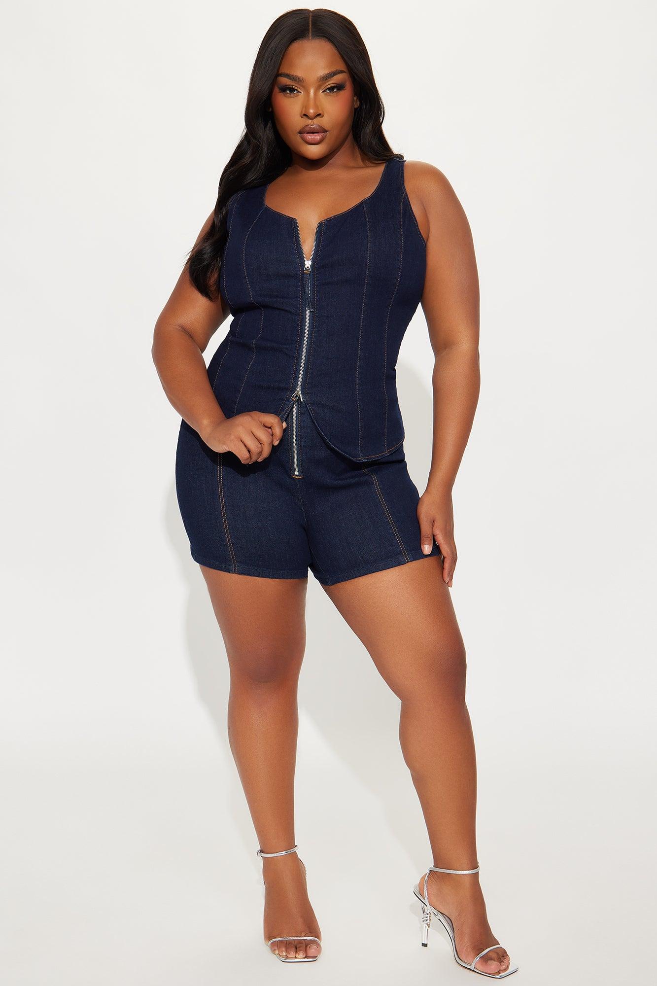 Dana Denim Short Set - Dark Wash Product Image