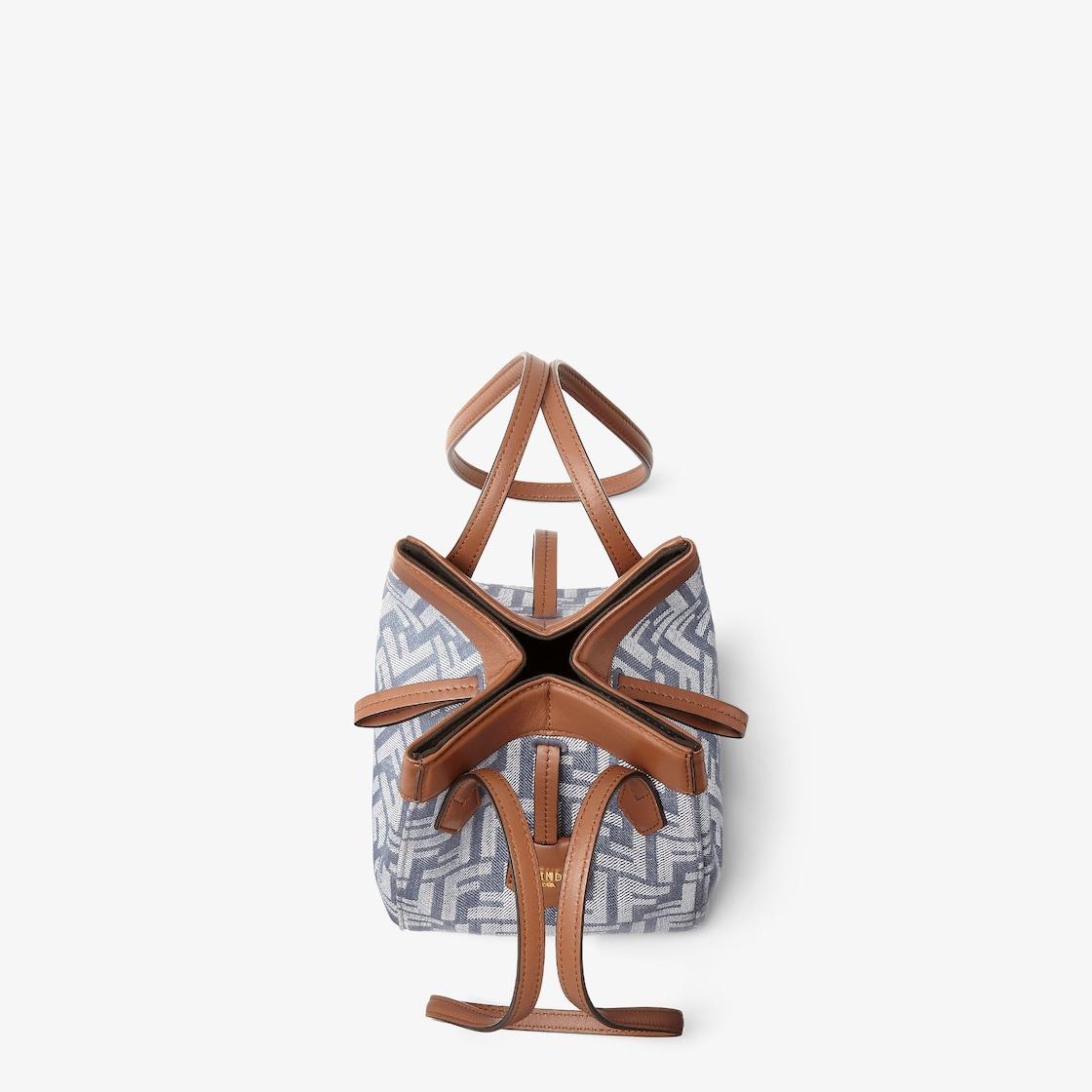 Fendi Origami MiniBlue denim-effect FF jacquard transformable mini-bag Product Image