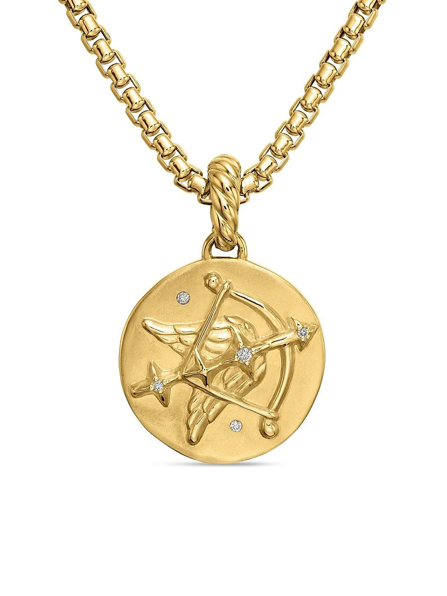 Womens Zodiac Amulet in 18K Yellow Gold with Diamonds Product Image