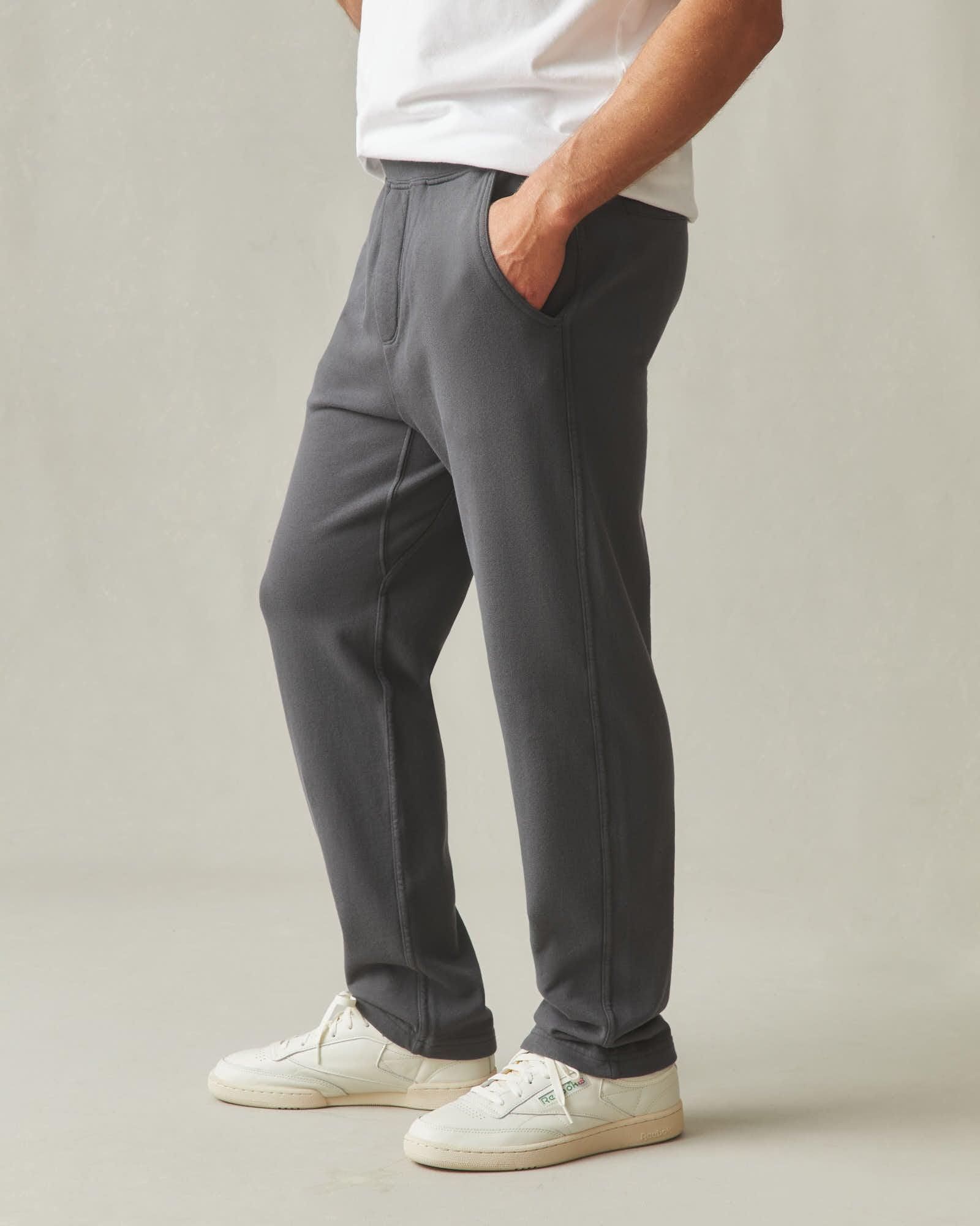 Men's French Terry Straight Pant - Dark Charcoal Product Image