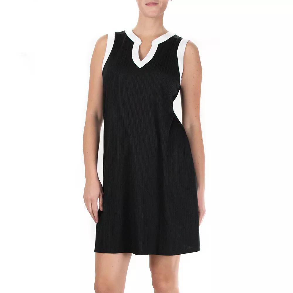 Women's Nina Leonard Colorblock Splitneck Dress,  Product Image