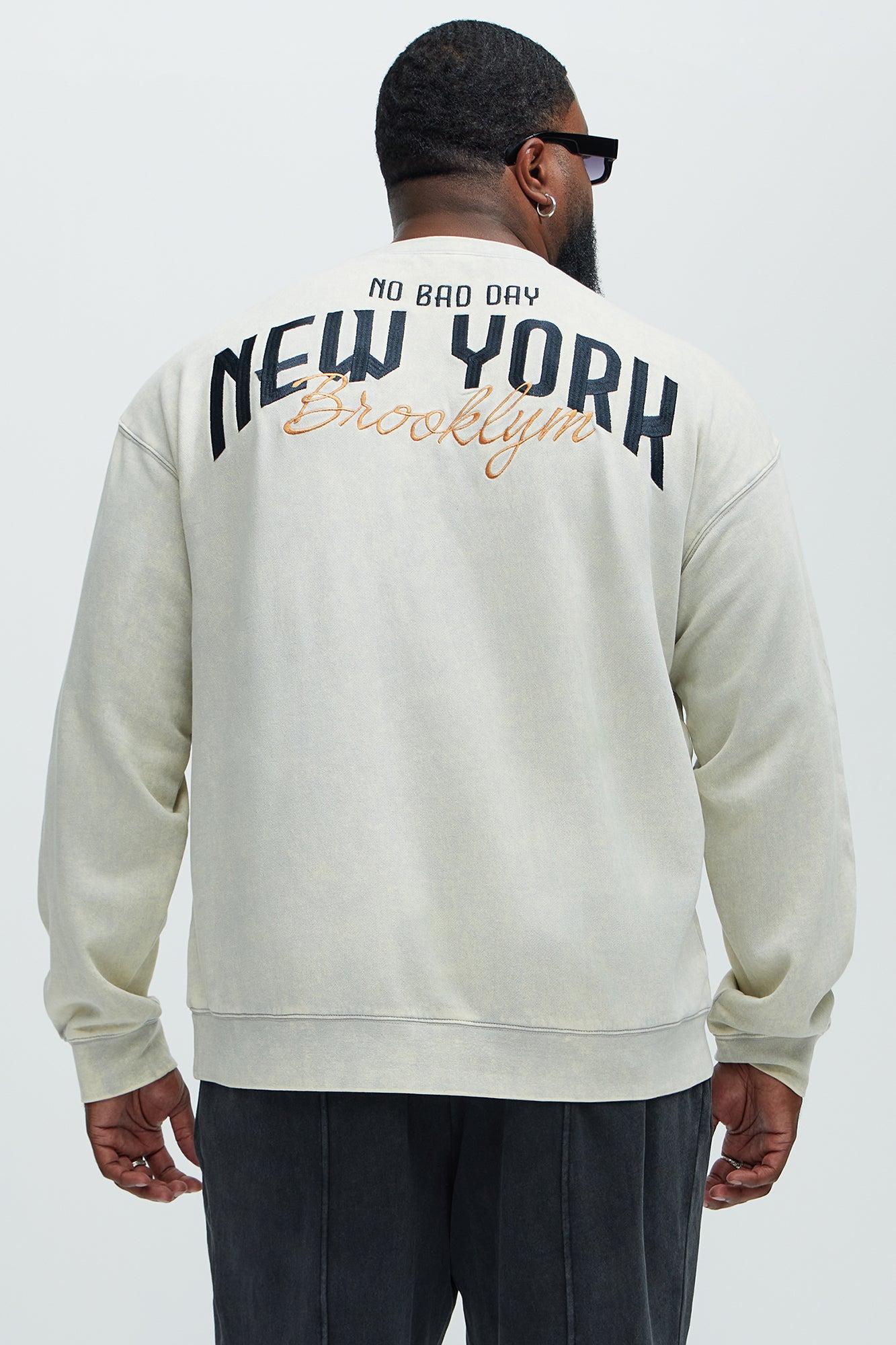 No Bad Day New York Crew Neck Sweatshirt - Grey Product Image