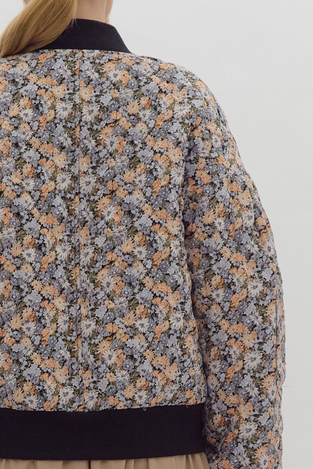 Look Out For You Floral Quilted Bomber Jacket Product Image