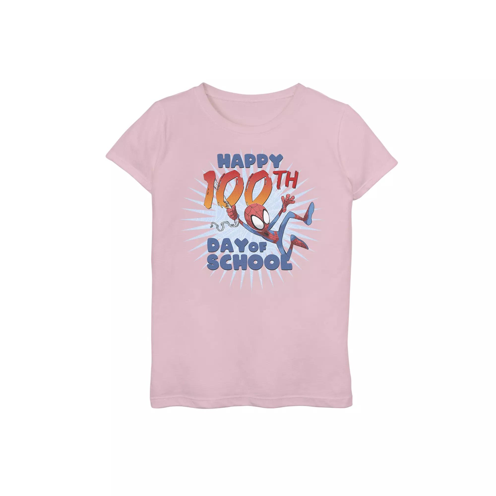Girls 7-16 Marvel Spider-Man 100th Day Of School Text Tee, Girl's,  Product Image