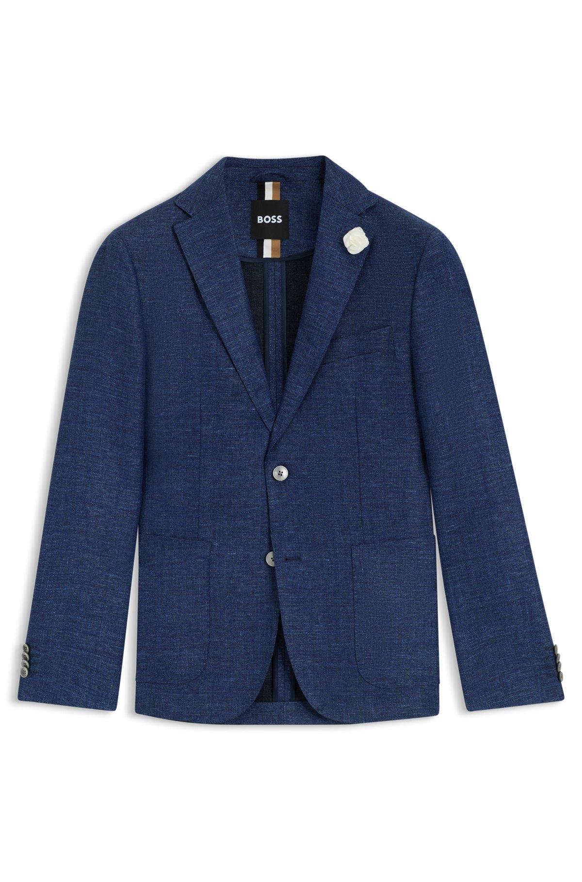 Slim-fit blazer in micro-patterned fabric Product Image