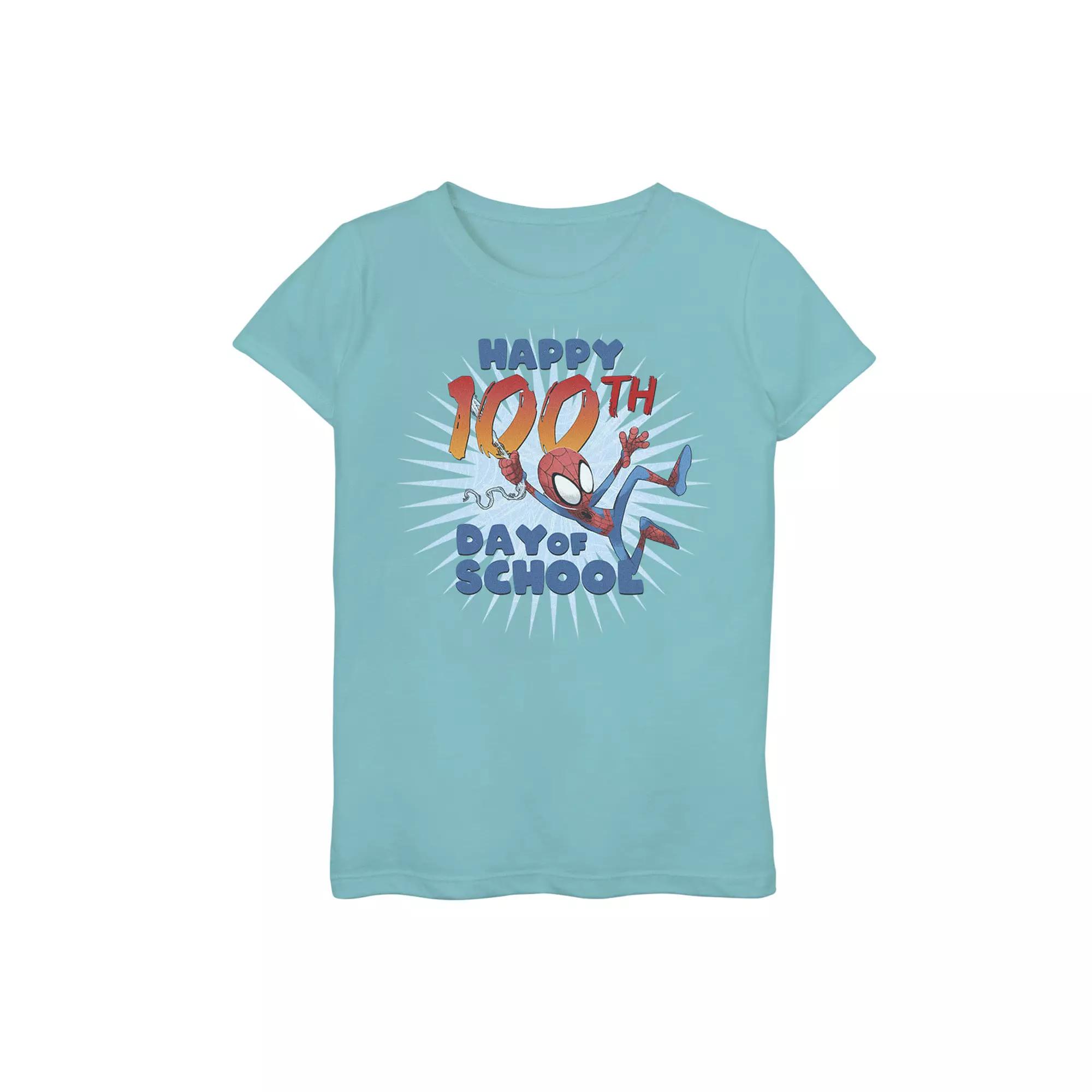 Girls 7-16 Marvel Spider-Man 100th Day Of School Text Tee, Girl's,  Product Image