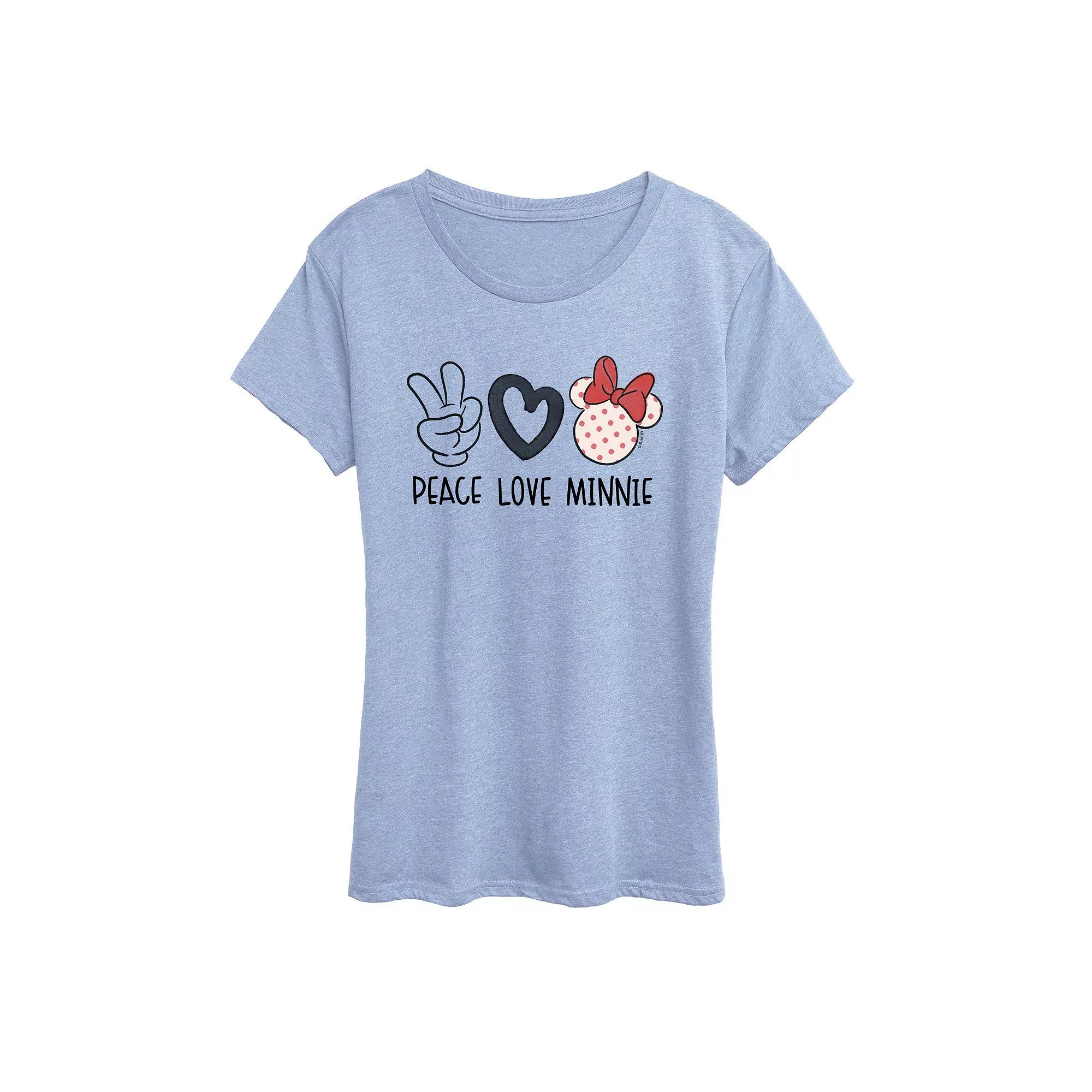Disney's Minnie Mouse Women's Peace Love Graphic Tee,  Product Image