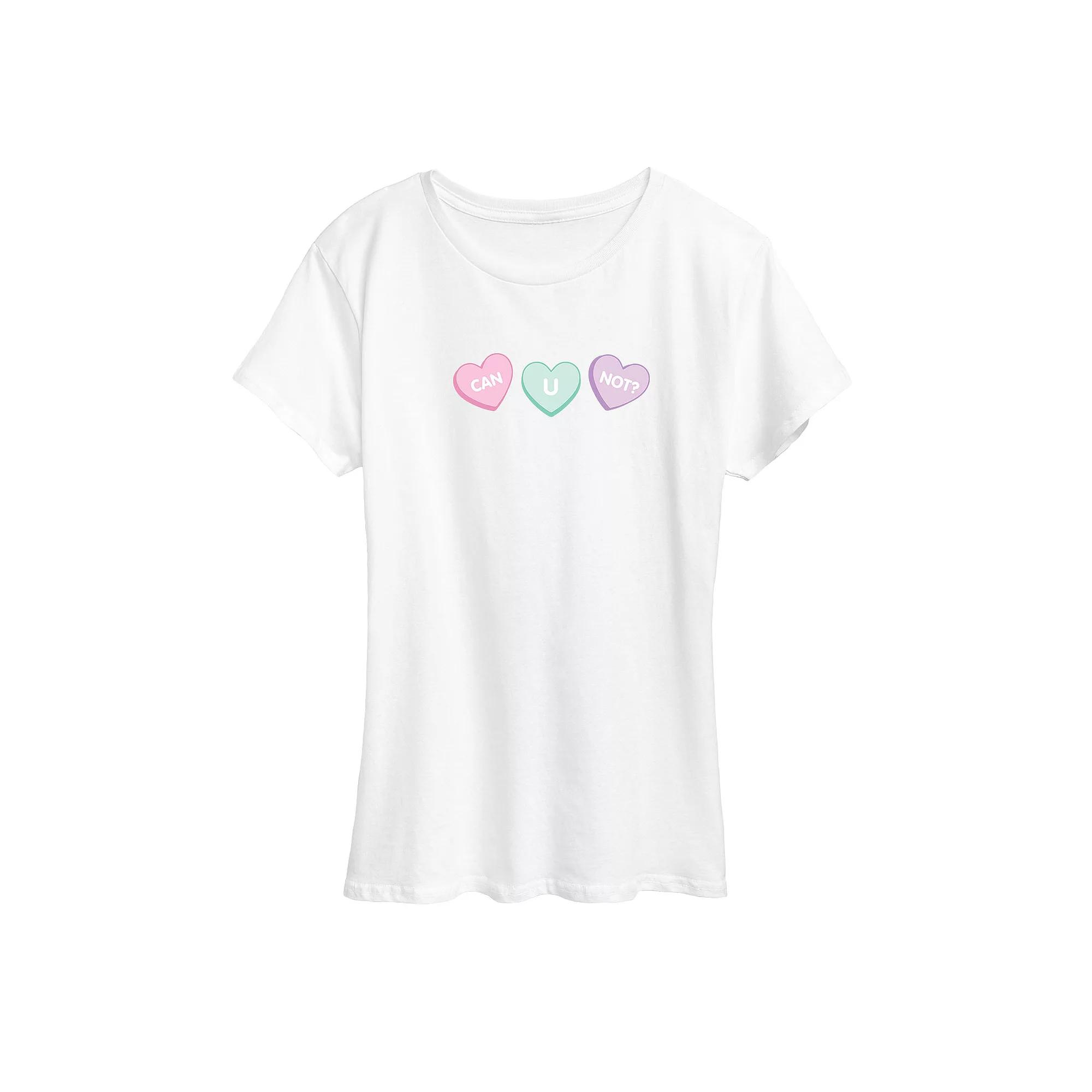 Women's Can U Not Conversation Hearts Graphic Tee,  Product Image
