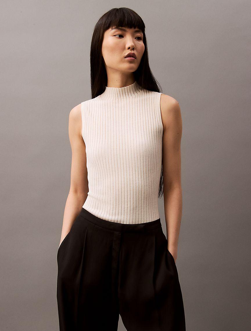 Silk Cashmere Mock Neck Tank Top Product Image