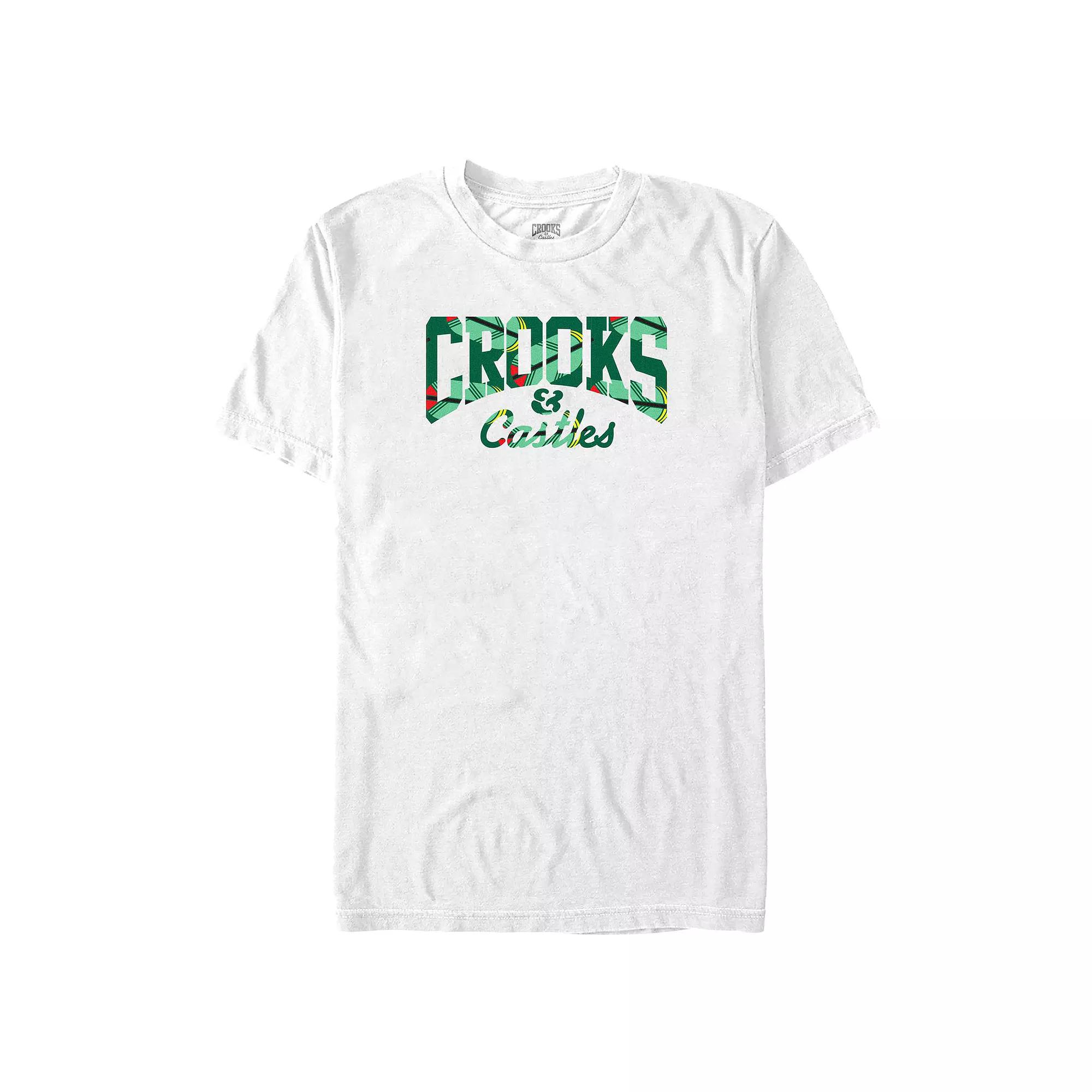 Men's Crooks & Castles Green Tropical Print  Graphic T-Shirt Product Image