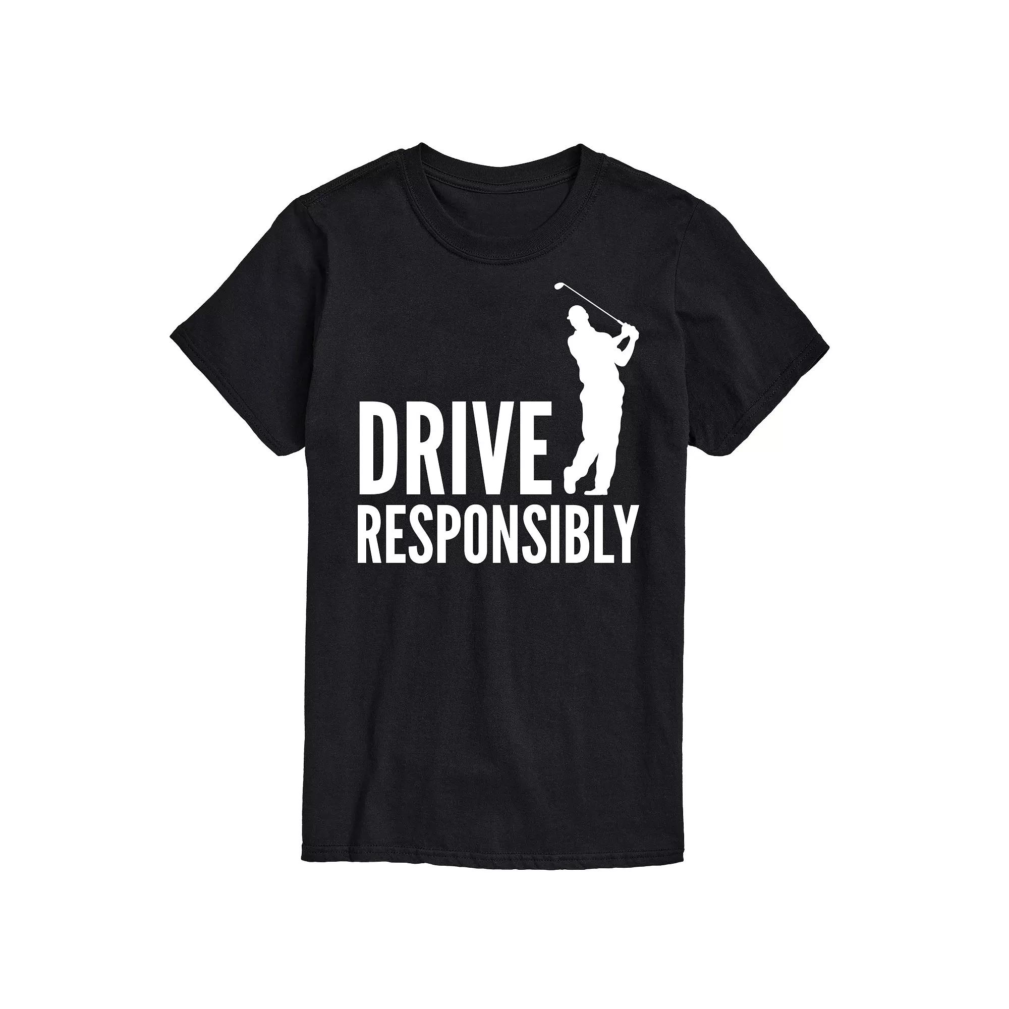 Big & Tall "Drive Responsibly" Golfer Graphic Tee, Men's,  Product Image