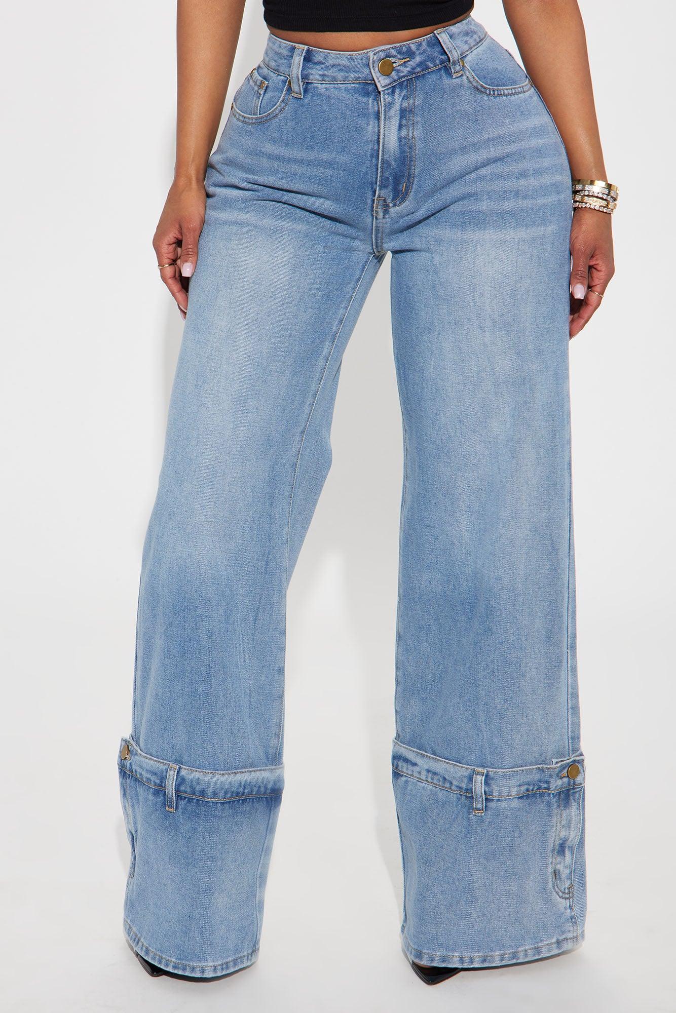 You Do You Cuffed Wide Leg Jeans - Vintage Wash Product Image