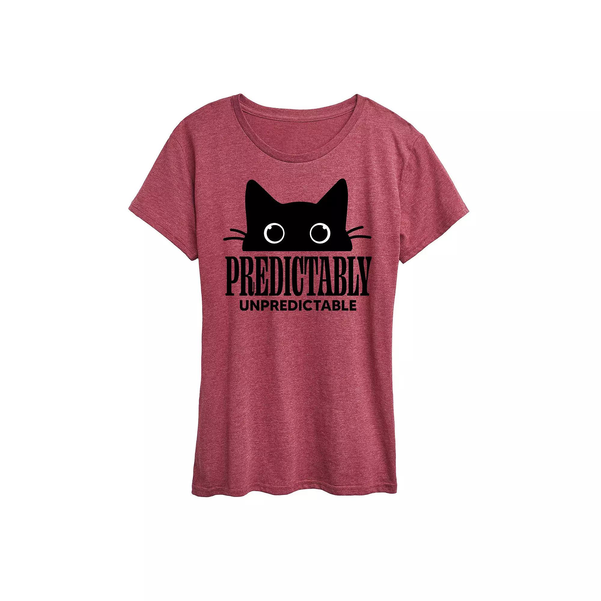 Women's Predictably Unpredictable Cat Graphic Tee, Girl's,  Product Image