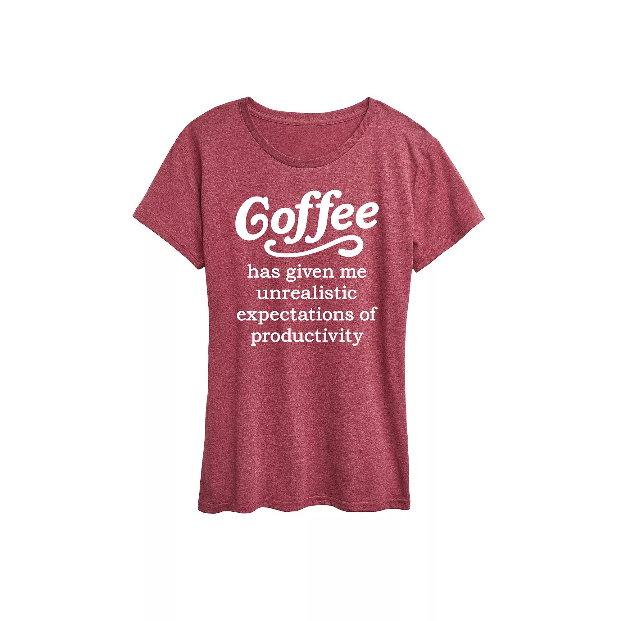 Women's Coffee Unrealistic Expectations Graphic Tee,  Product Image