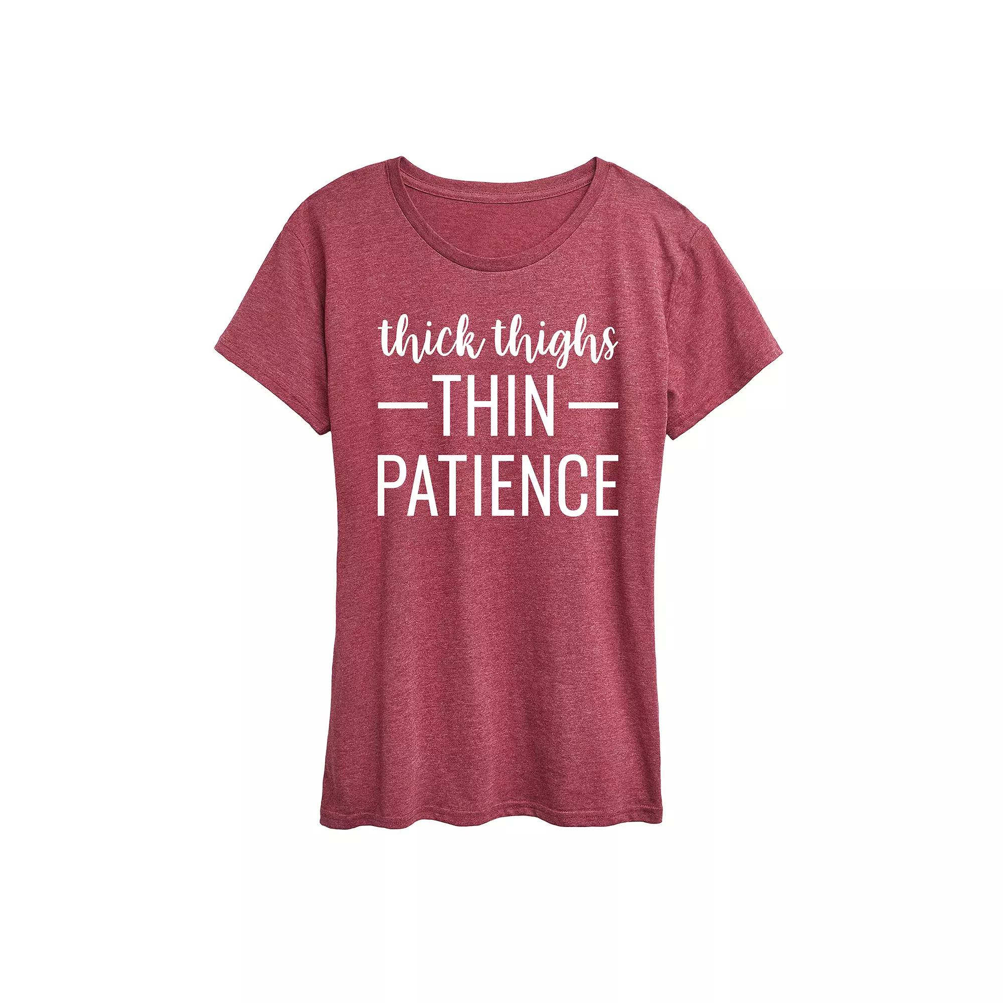 Women's Thick Thighs Thin Patience Graphic Tee,  Product Image