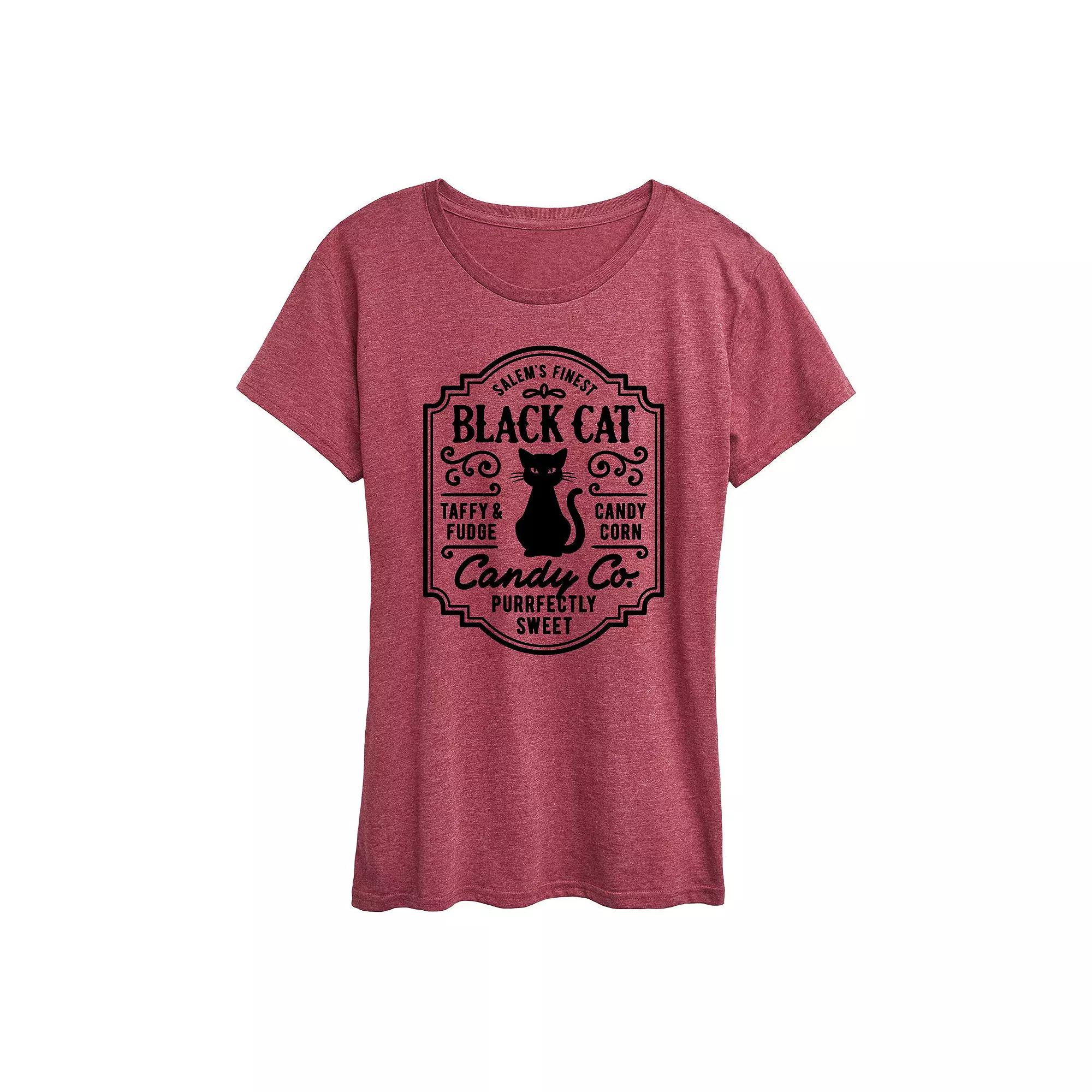 Women's Black Cat Candy Co Halloween Tee, Girl's,  Product Image