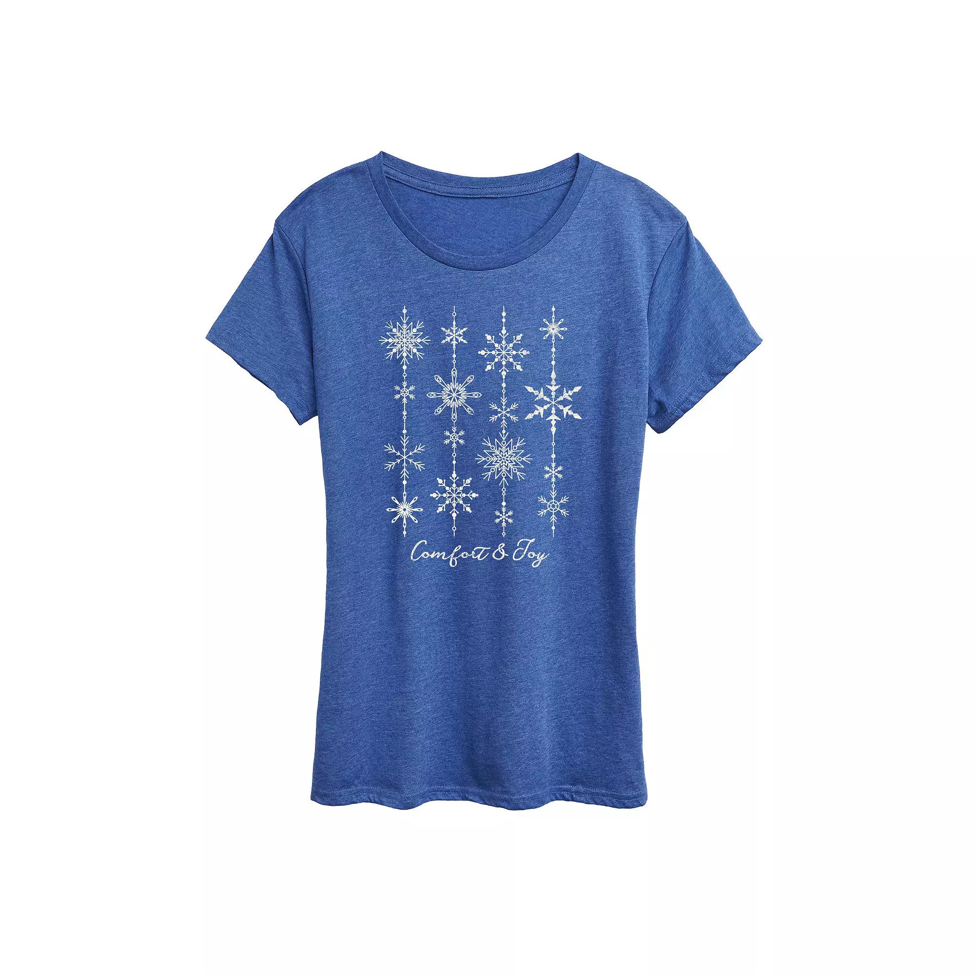 Women's Comfort & Joy Snow Christmas Graphic Tee,  Product Image