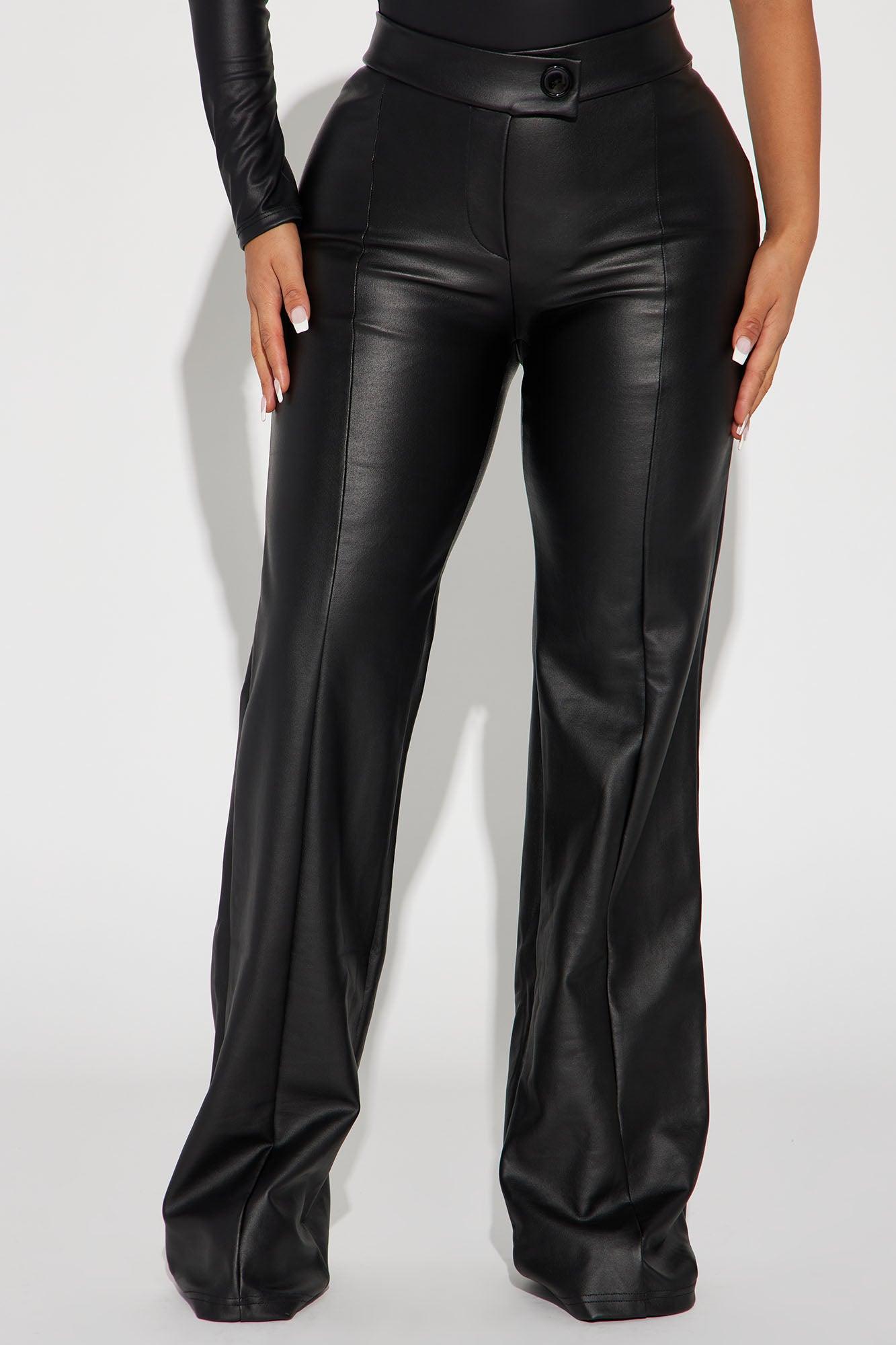Call It Even Faux Leather Dress Pants - Black Product Image