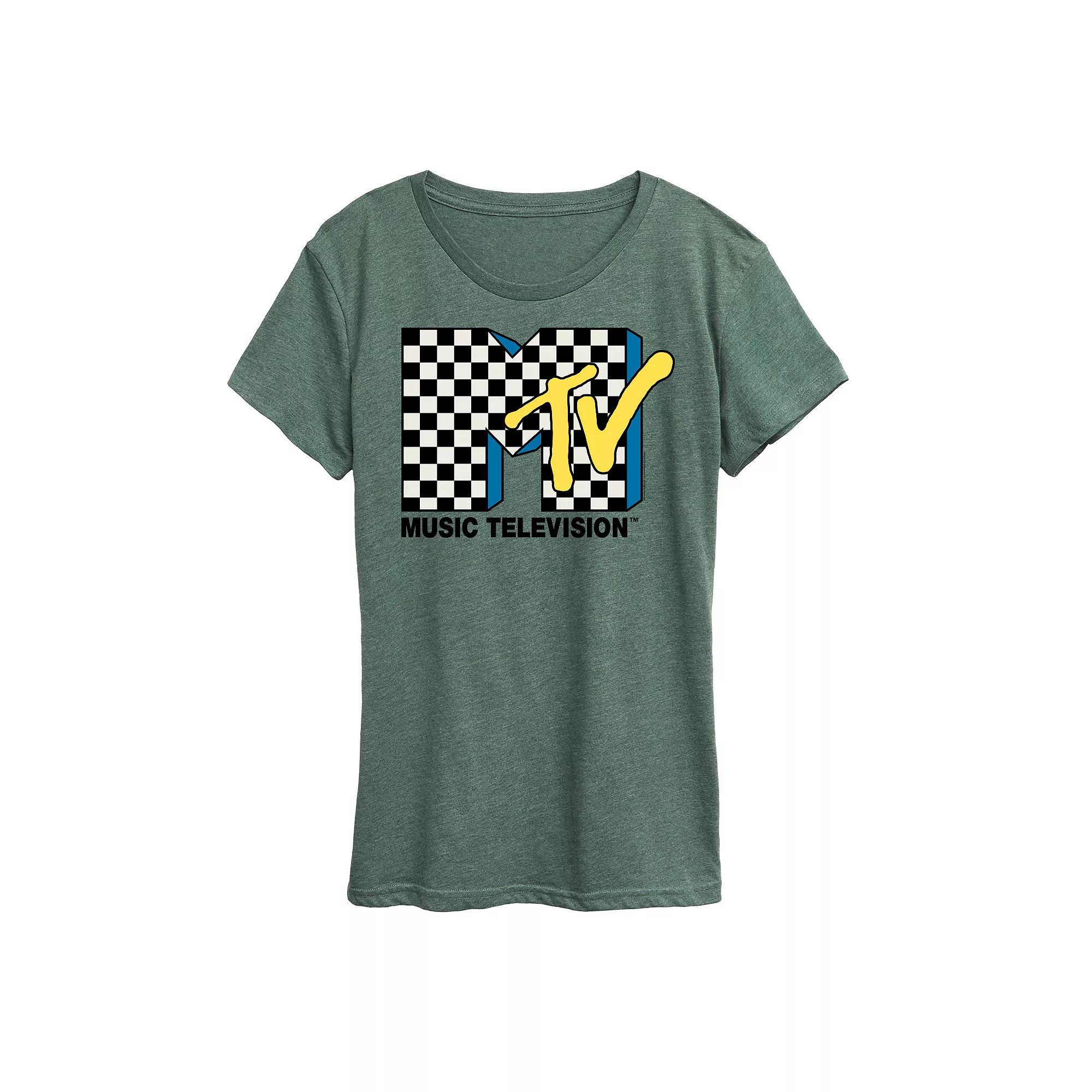 Women's MTV Checkered Logo Graphic Tee, Girl's,  Product Image
