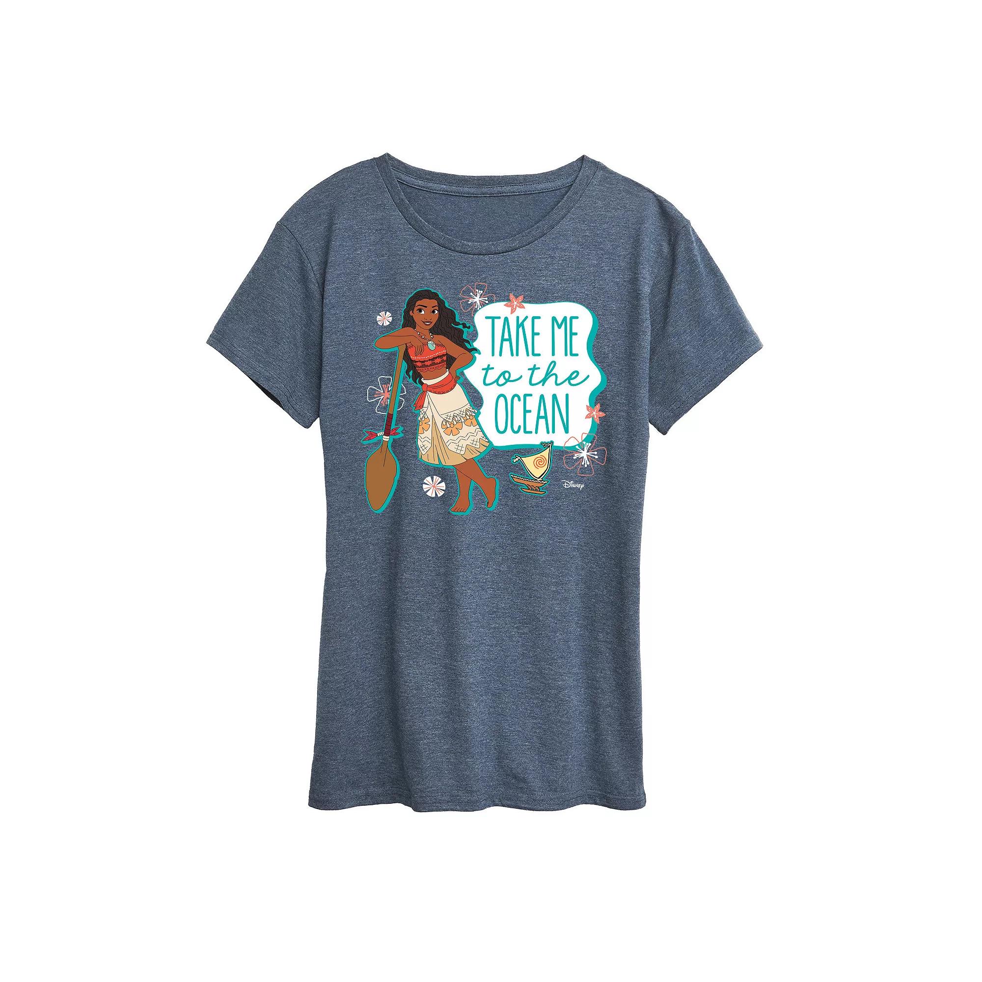 Disney Princess Moana Women's Ocean Graphic Tee, Girl's,  Product Image