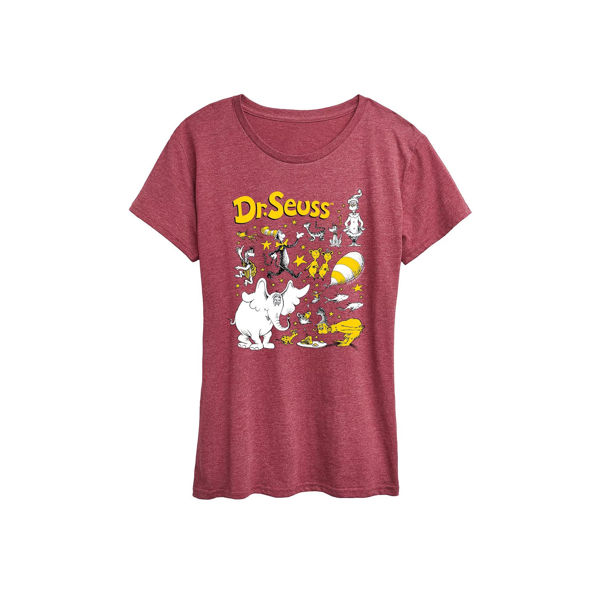Women's Dr. Seuss Characters Grid Graphic Tee,  Product Image