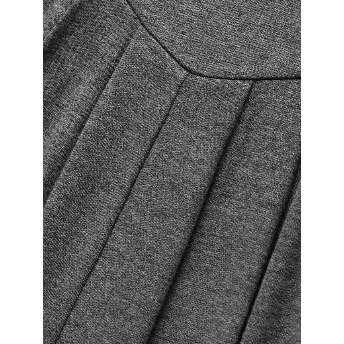 Plus Size DimGray Square Neck Patched Pocket Pleated Carrot Jumpsuit Women Casual Sleeveless Square Neck Everyday Loose Jumpsuits BloomChic 28/5X Product Image