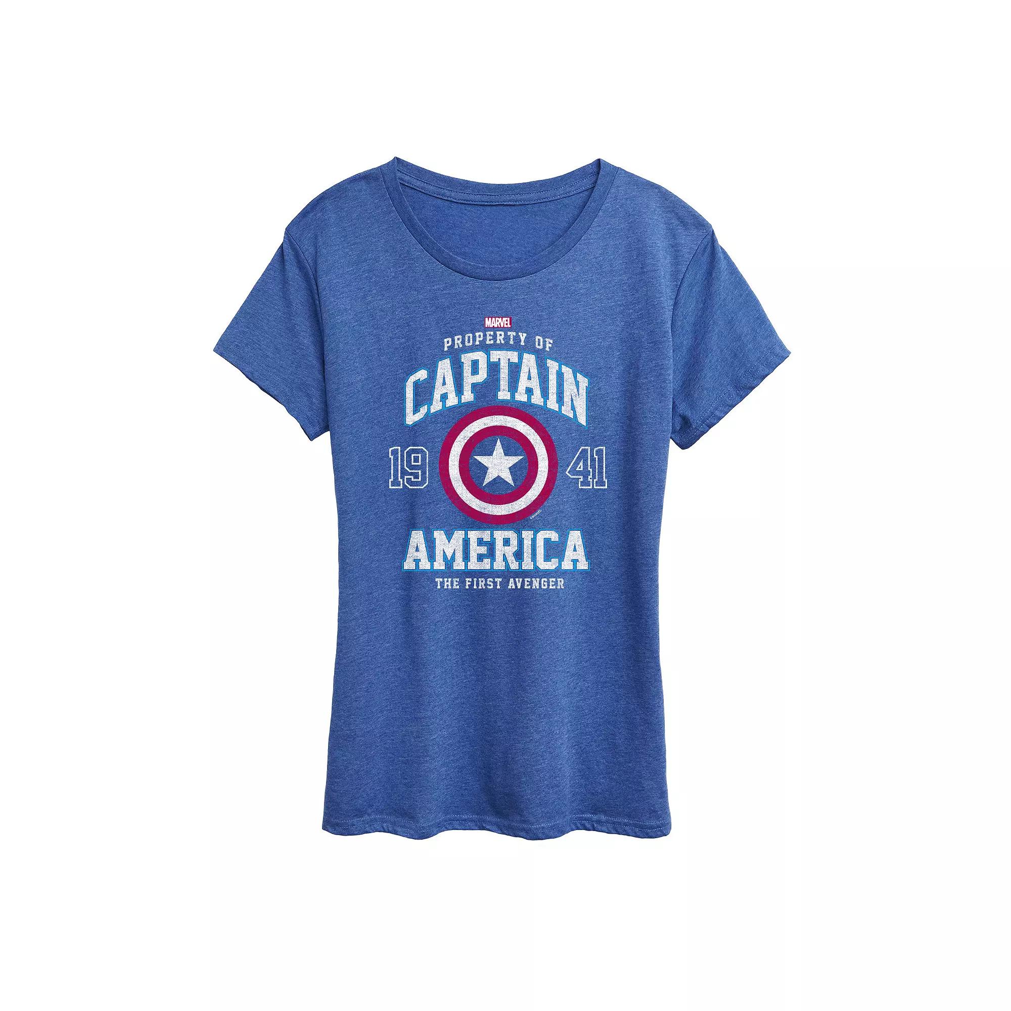 Women's Marvel Captain America Collegiate Graphic Tee,  Product Image