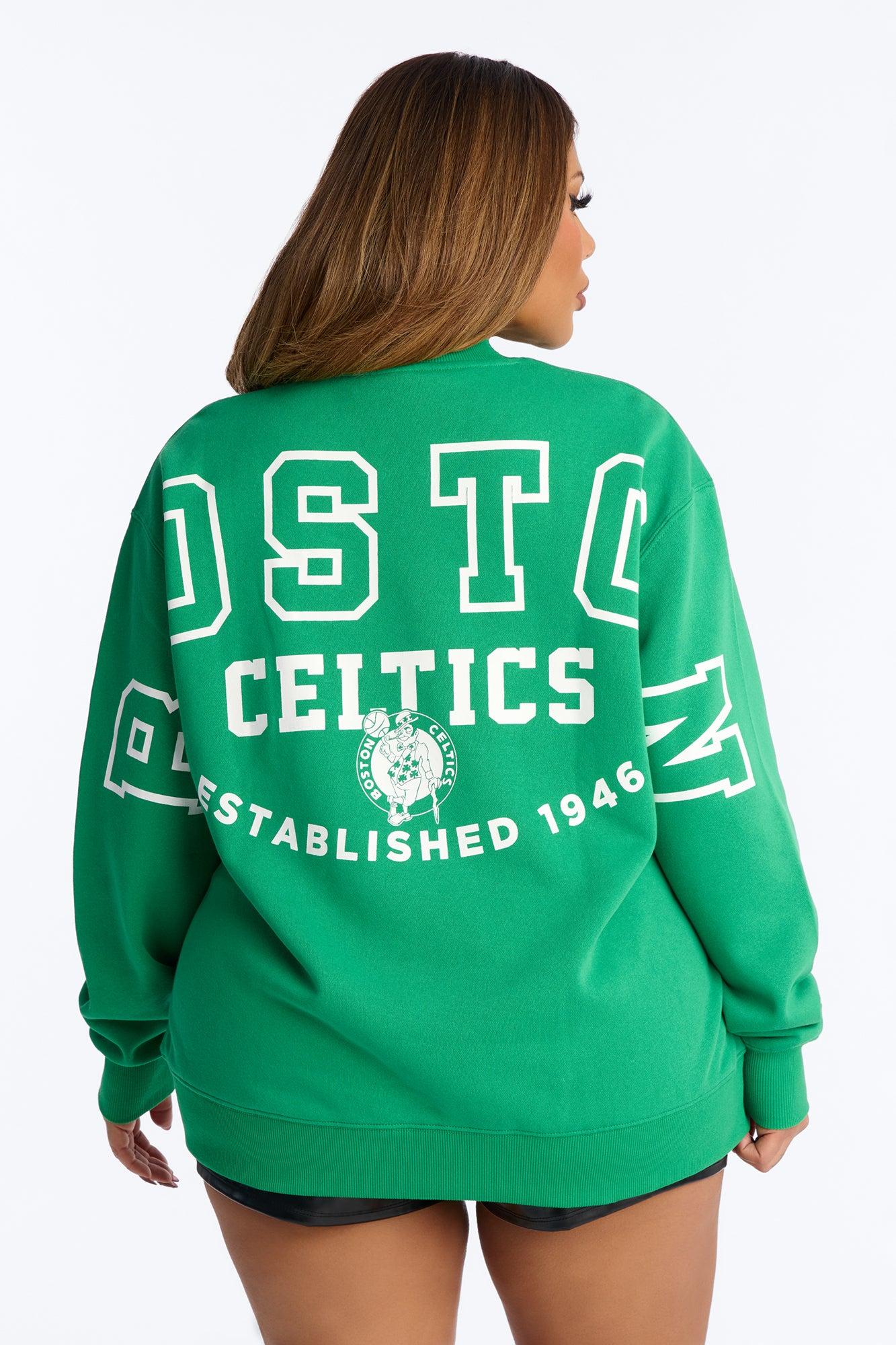 NBA Boston Celtics Fleece Crew Neck Sweatshirt - Kelly Green Female Product Image