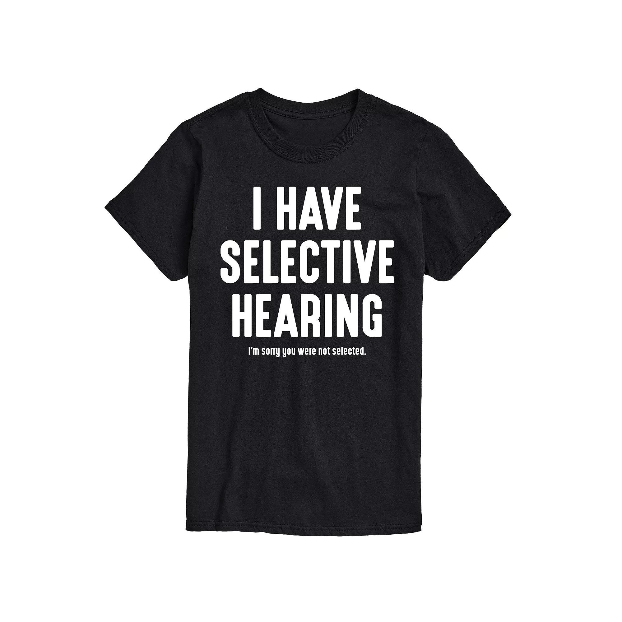 Big & Tall Selective Hearing Graphic Tee, Men's,  Product Image