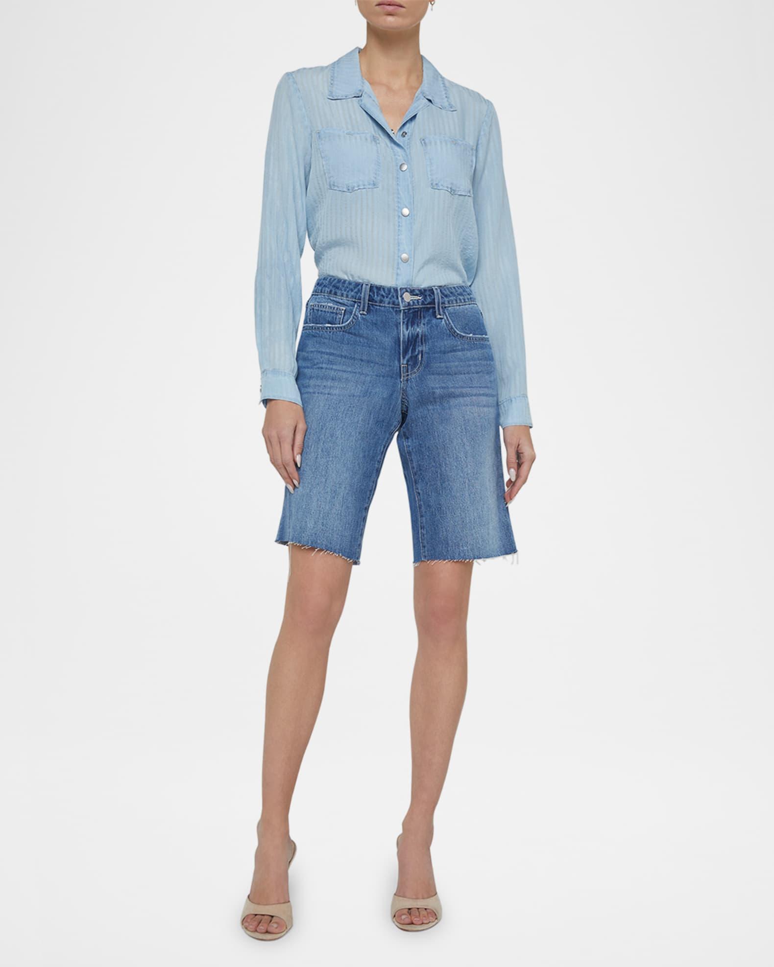 Elisa Low-Rise Denim Bermuda Shorts Product Image