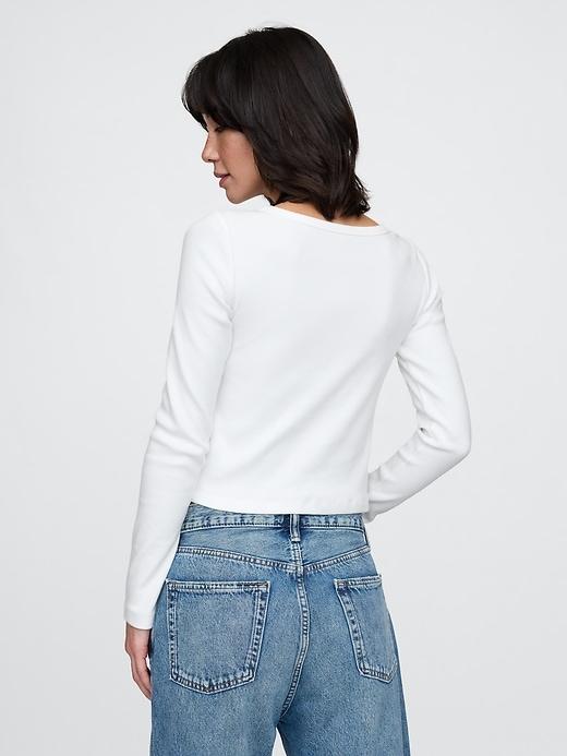 Heavyweight Rib Boatneck Crop T-Shirt Product Image