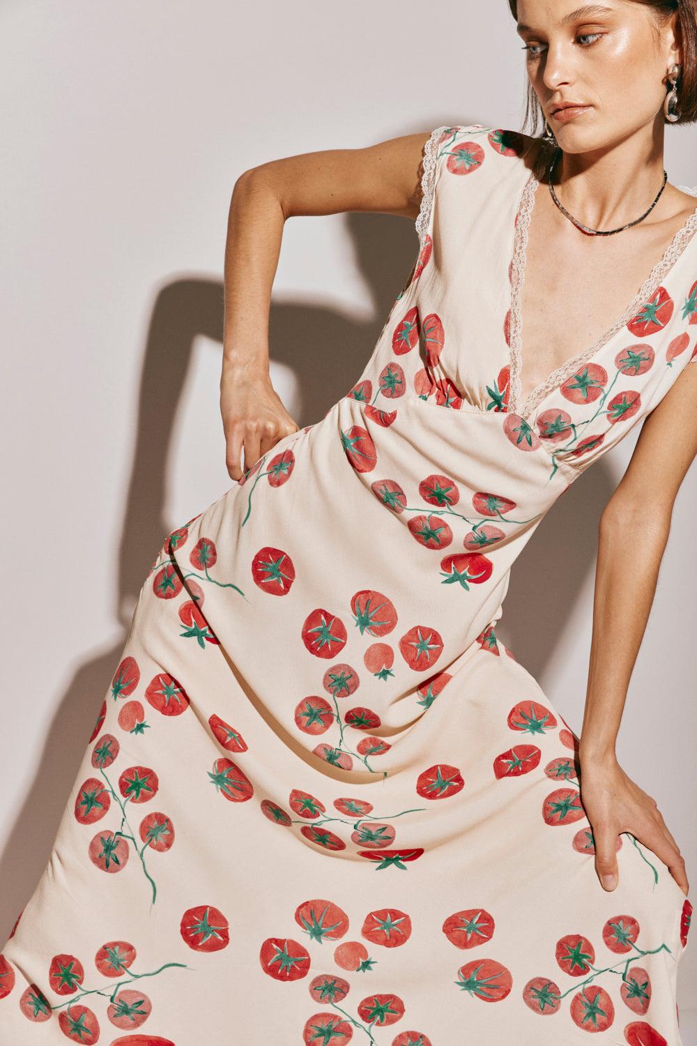 Vintage Lover Bias Cut Maxi Dress Roma Product Image