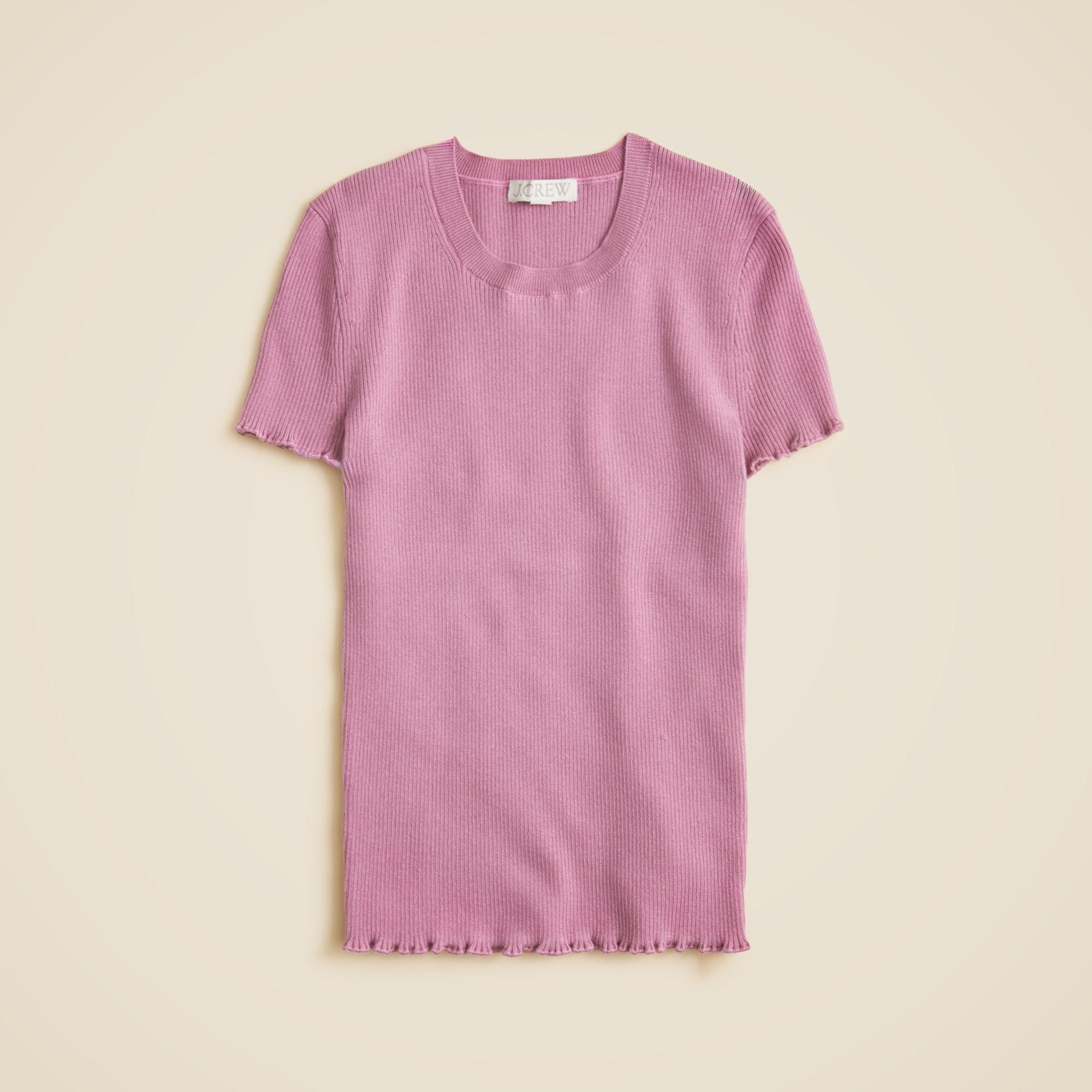 Ruffle-trim T-shirt in TENCEL™ lyocell blend Product Image
