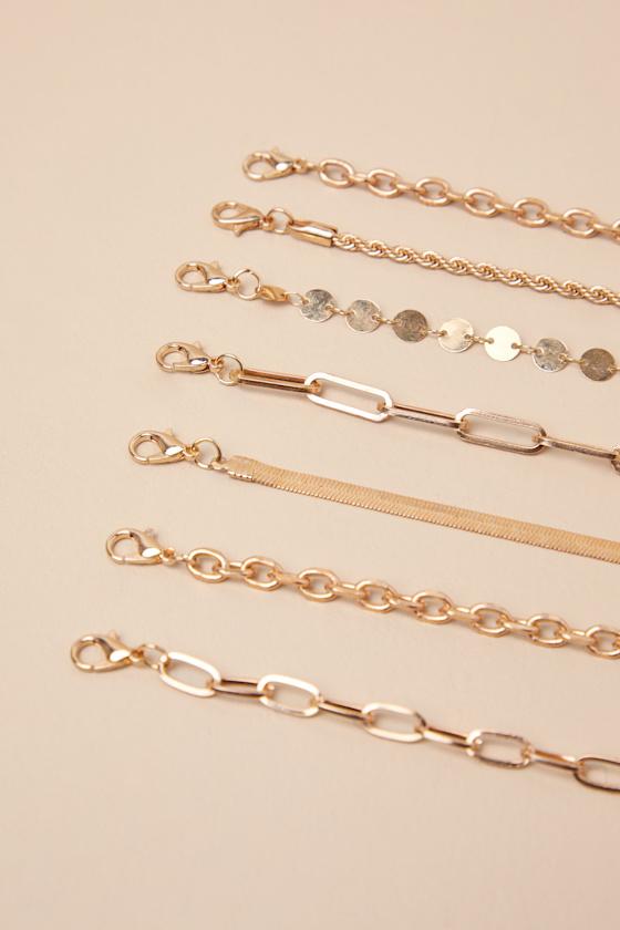 Madelon Gold Seven-Piece Chain Bracelet Set Product Image