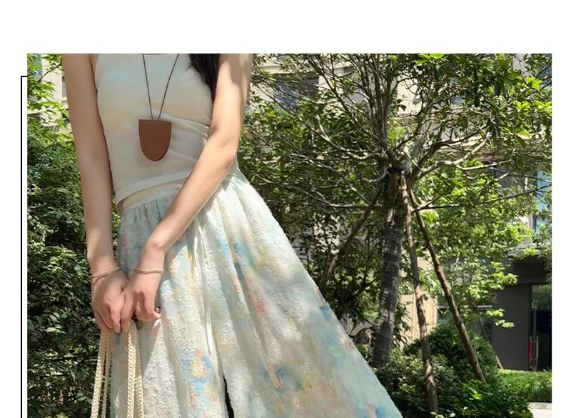 High Rise Floral Print Wide Leg Pants Product Image