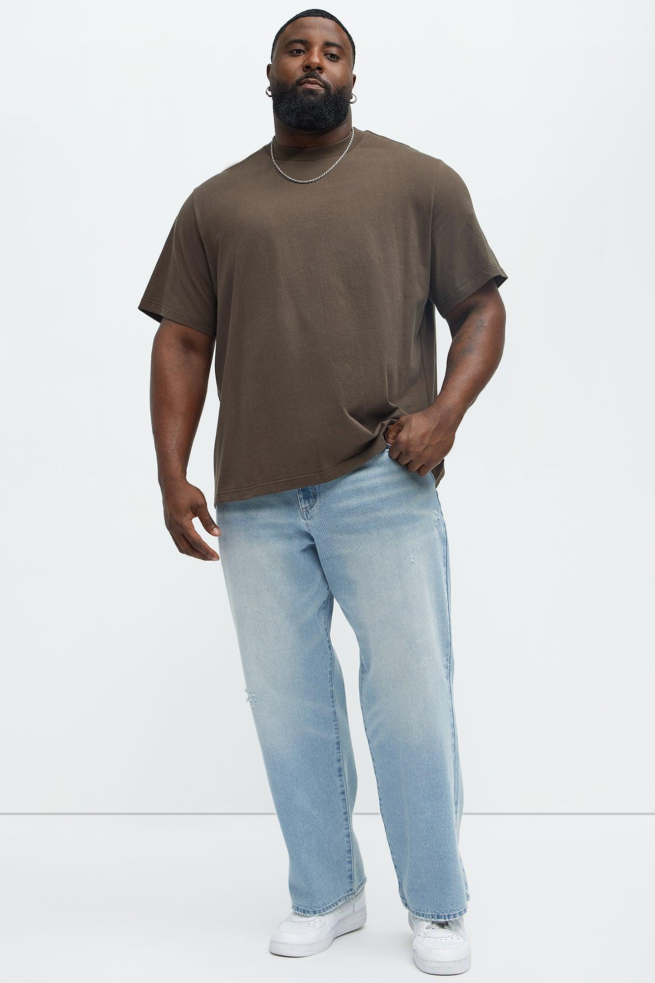 Oversized Heavyweight Short Sleeve Tee - Brown Product Image