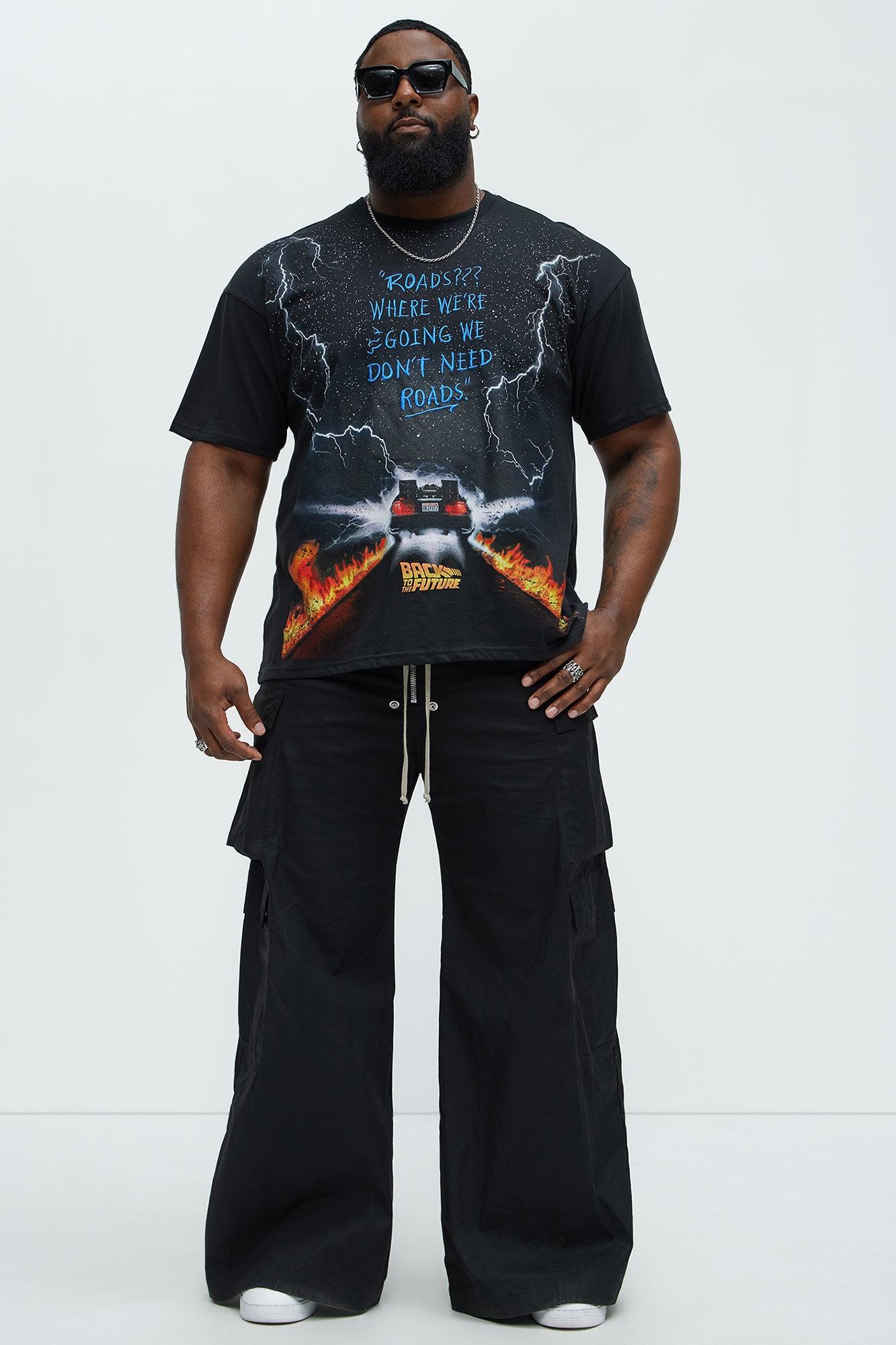 Back To The Future Roads Oversized Short Sleeve Tee - Black Product Image