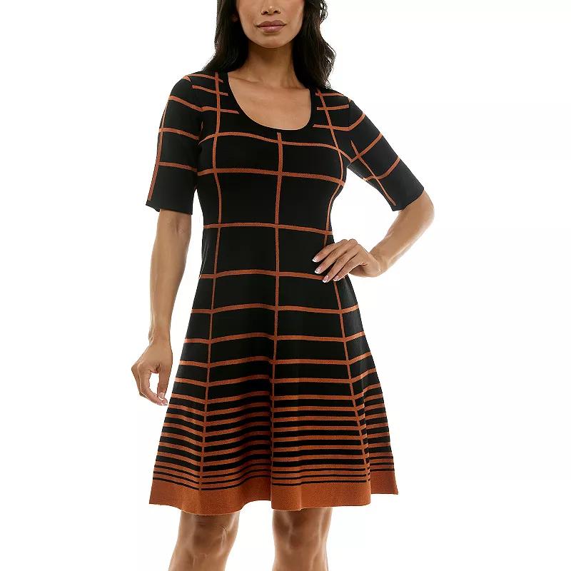 Women's Nina Leonard Scoopneck Fit & Flare Sweater Dress,  Product Image