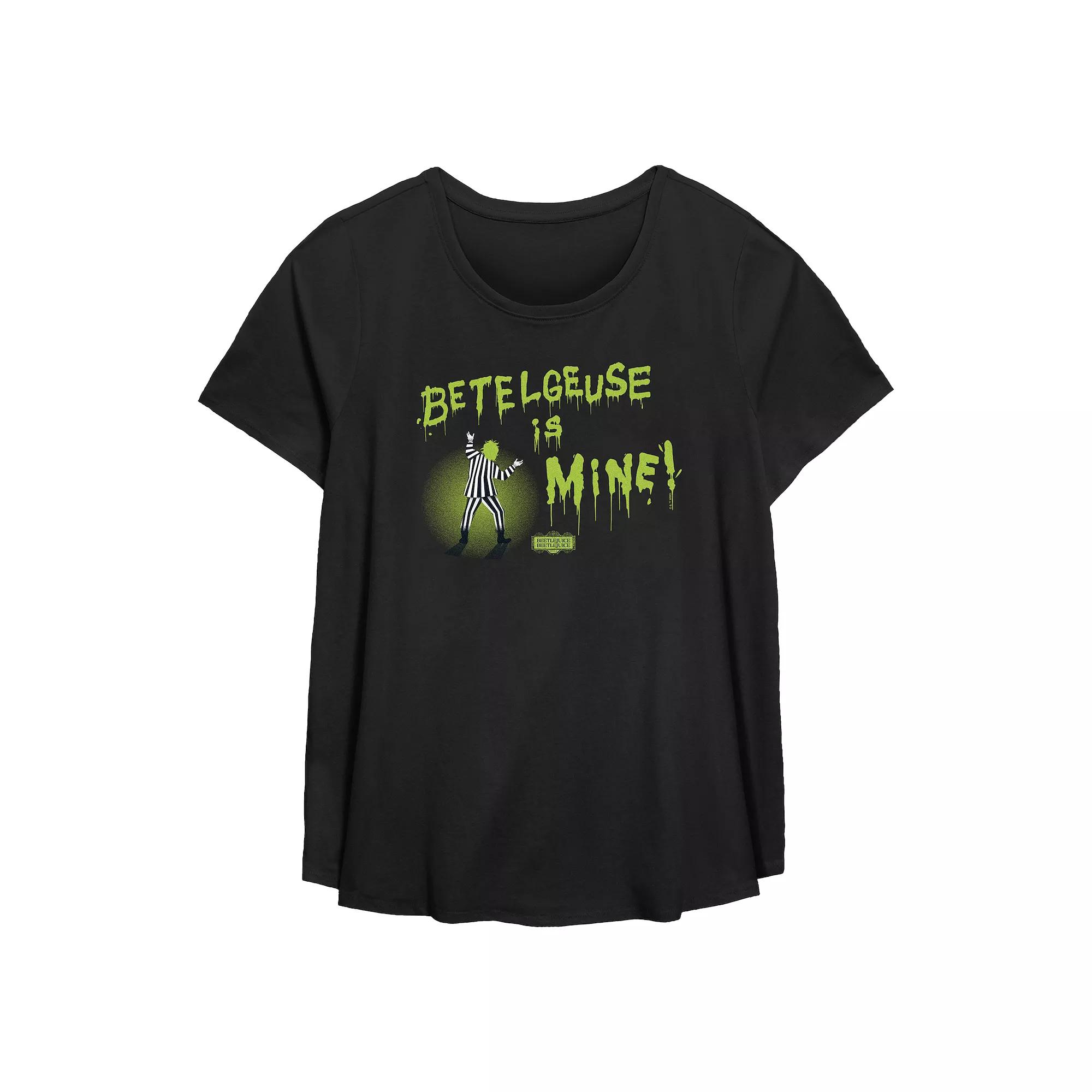 Plus Size Beetlejuice 2 Betelgeuse Is Mine Flowy Graphic Tee, Womens Product Image