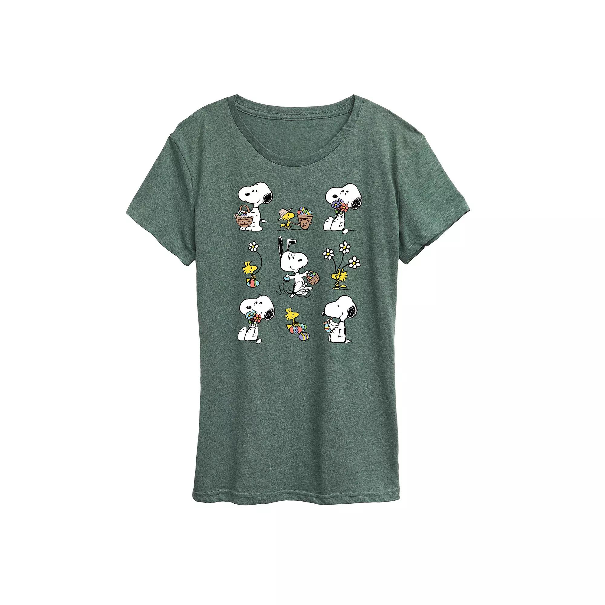 Women's Peanuts Snoopy & Woodstock Spring Pattern Graphic Tee,  Product Image