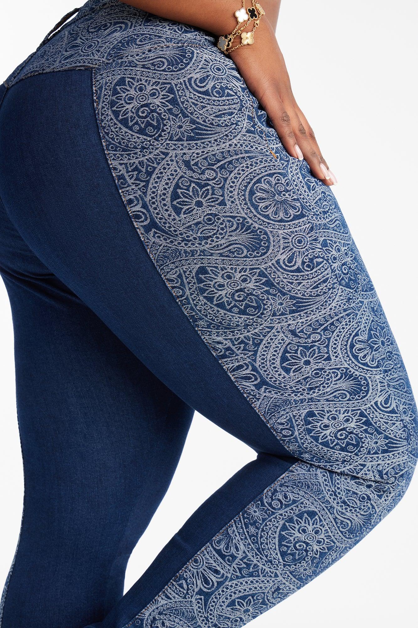 Parker Paisley Skinny Jeans - Dark Wash Female Product Image