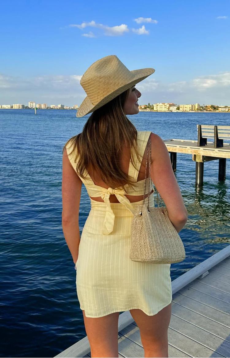 Taylor Yellow Tie Back Mini Dress Girls Product Image