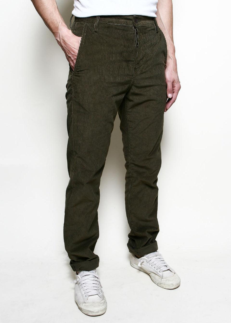 Officer Trousers High // Olive Corduroy Product Image