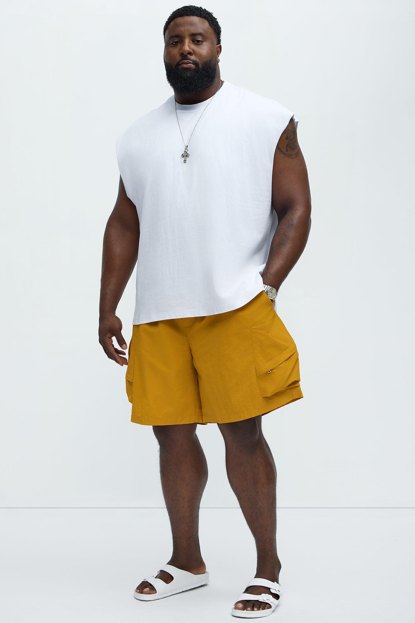 Take A Hike Cargo Shorts - Yellow Product Image