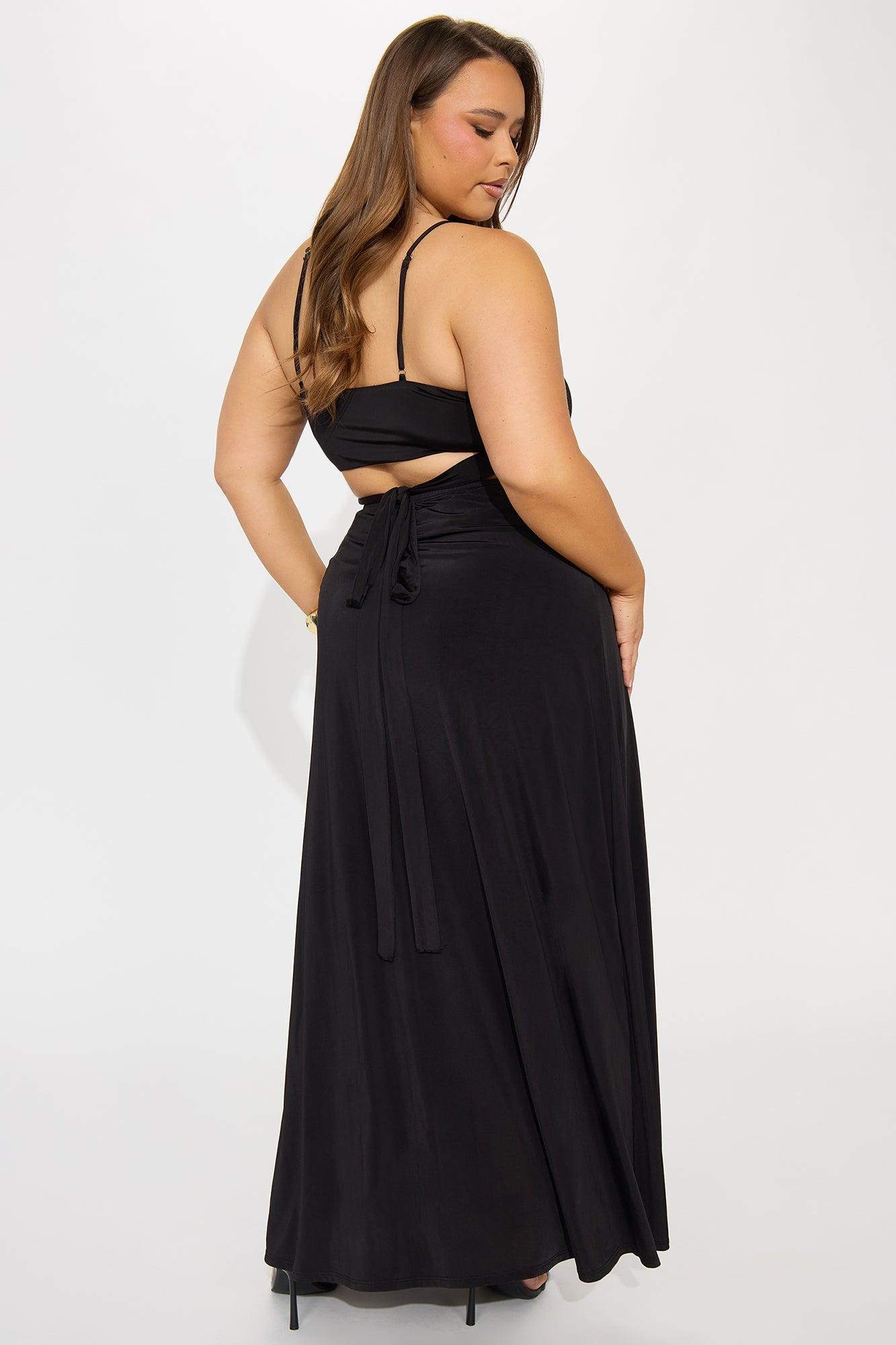 Mabel Flyaway Top And Mini Skirt Set - Black Product Image