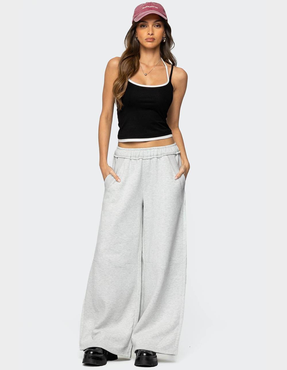 EDIKTED Kori Oversized Sweatpants - GRAY Product Image