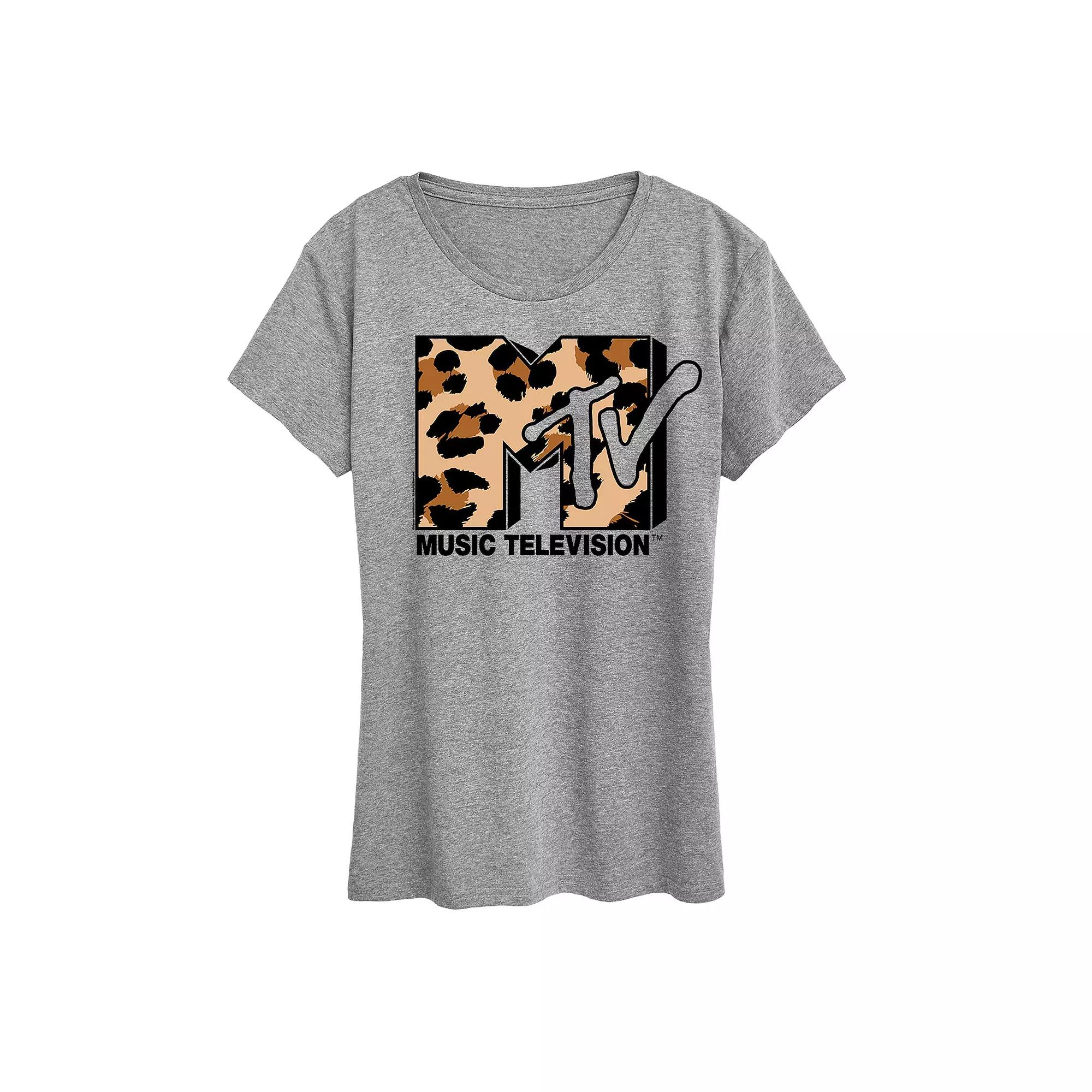 Women's MTV Leopard Art Graphic Tee,  Product Image