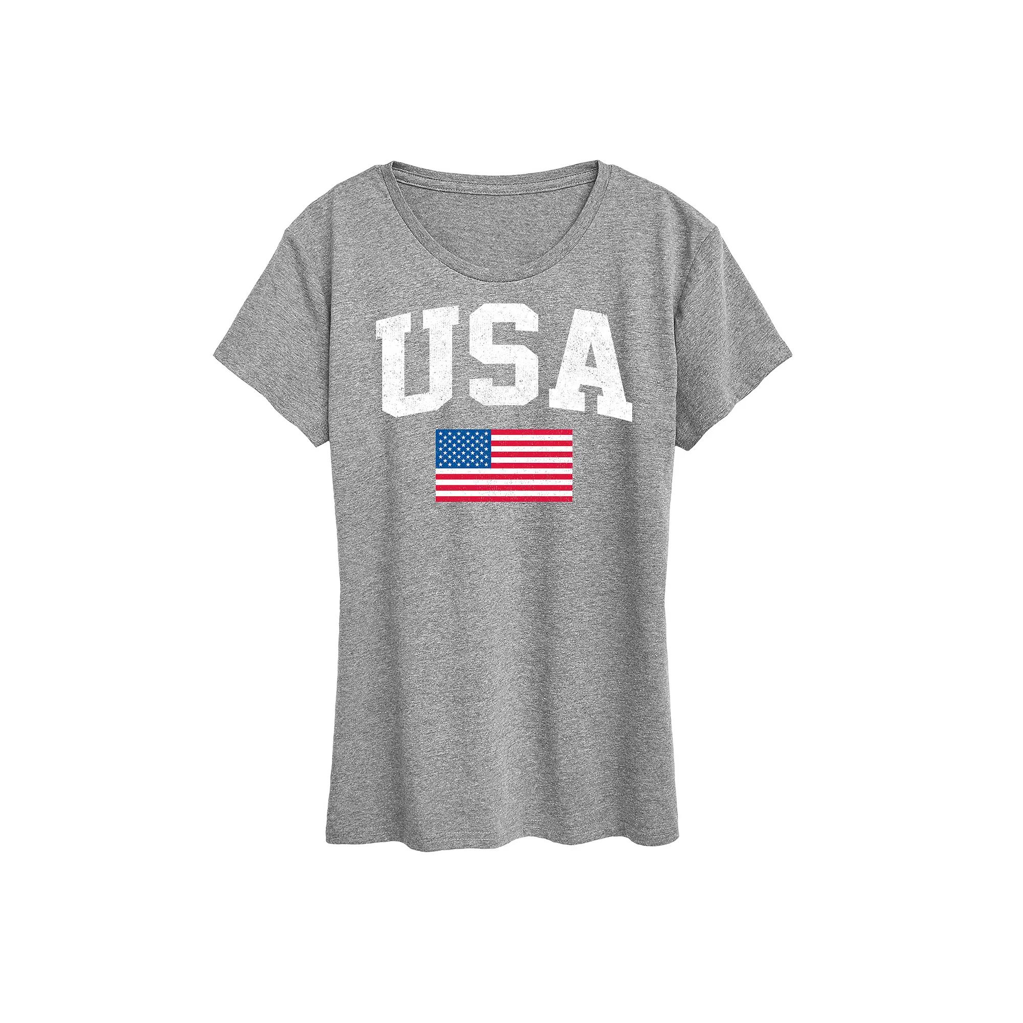 Women's USA Flag Graphic Tee,  Product Image