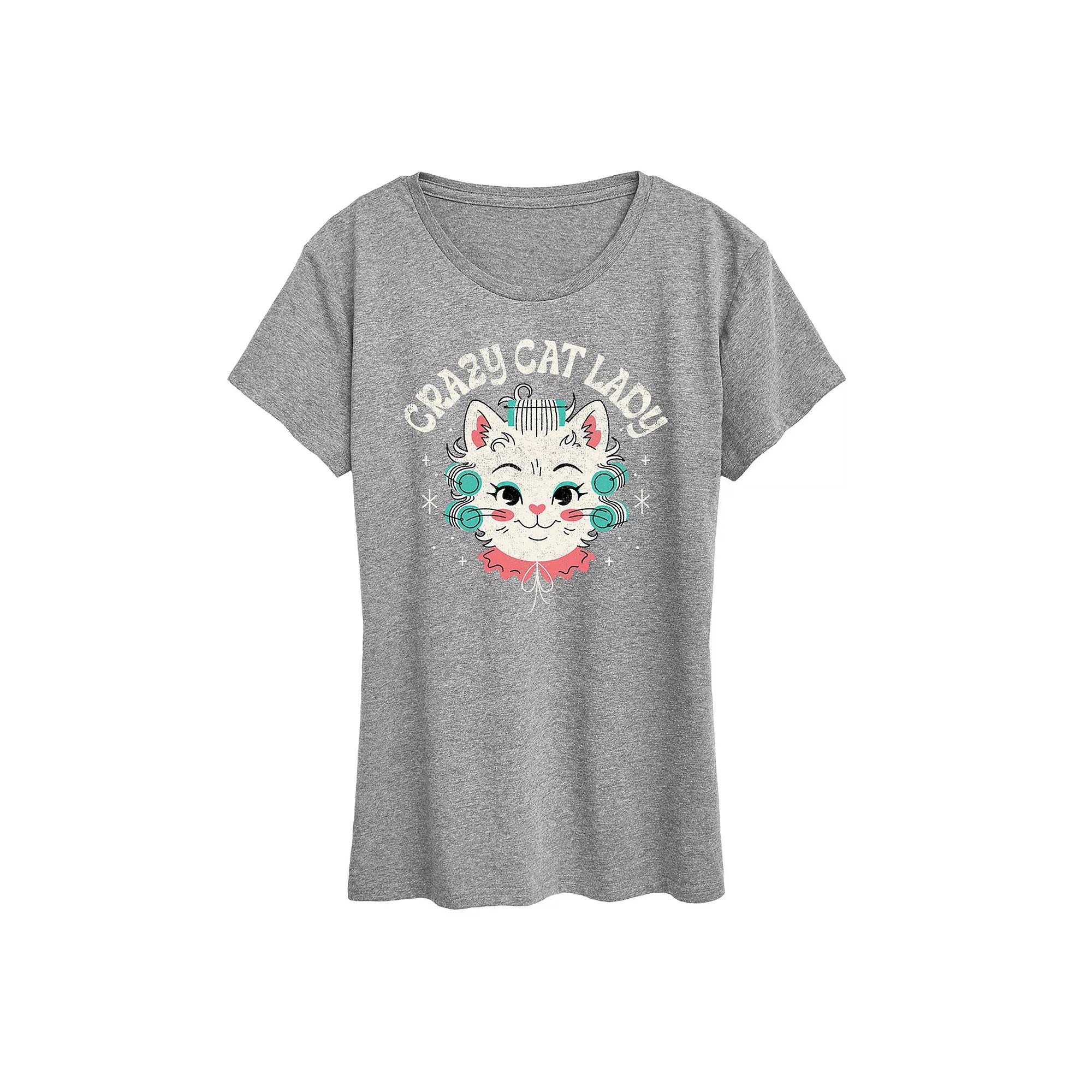 Women's Crazy Cat Lady Graphic Tee,  Product Image