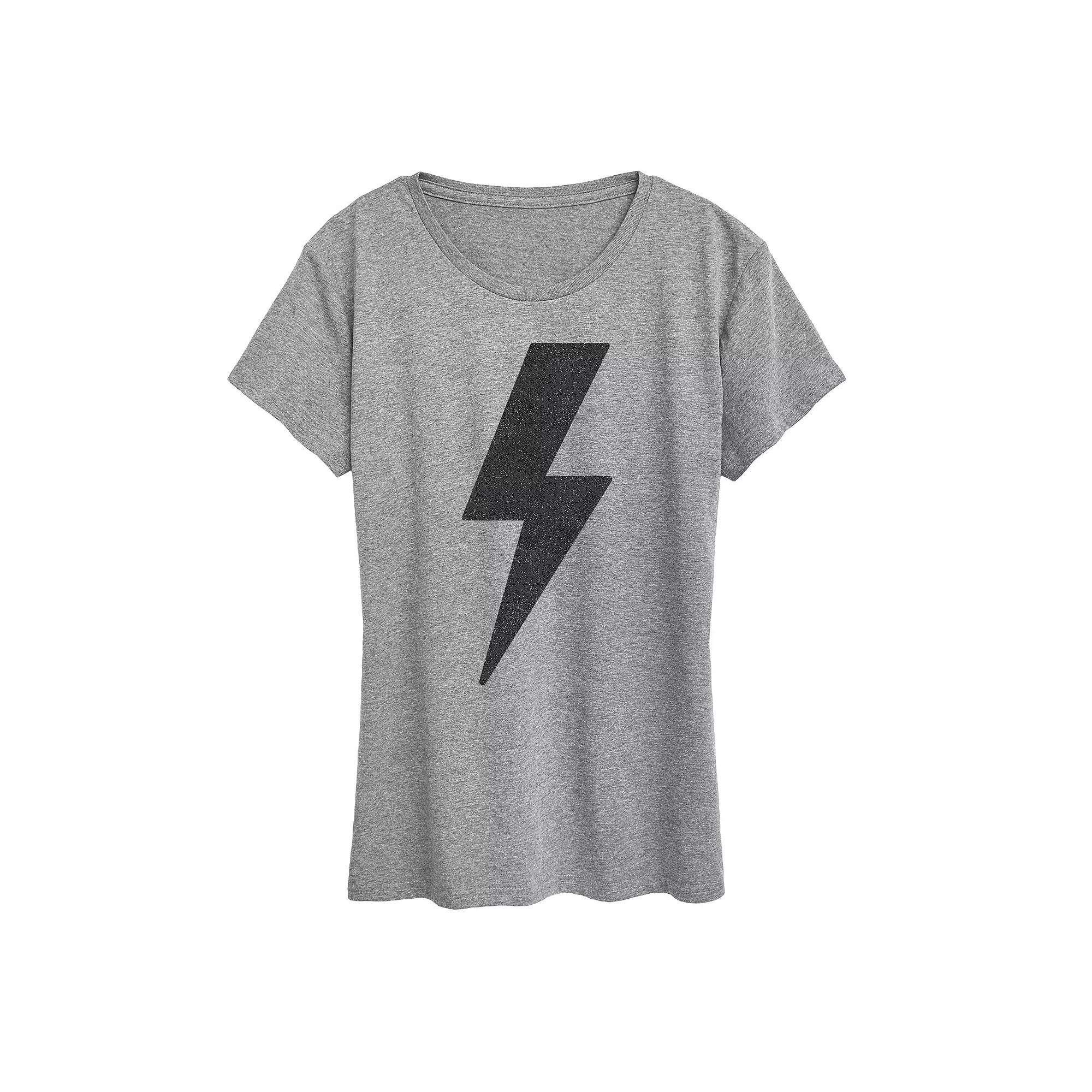 Women's Lightning Bolt Sparkle Graphic Tee,  Product Image